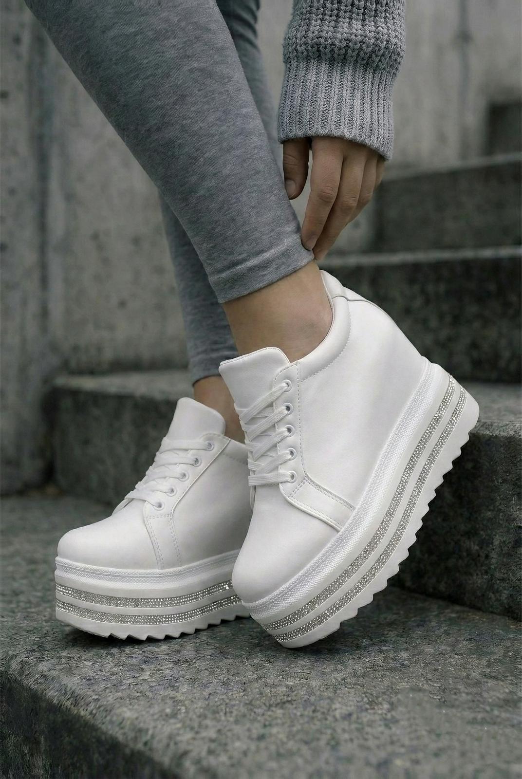 Modanizm Lien Beyaz Dolgu Spor Ayakkabı