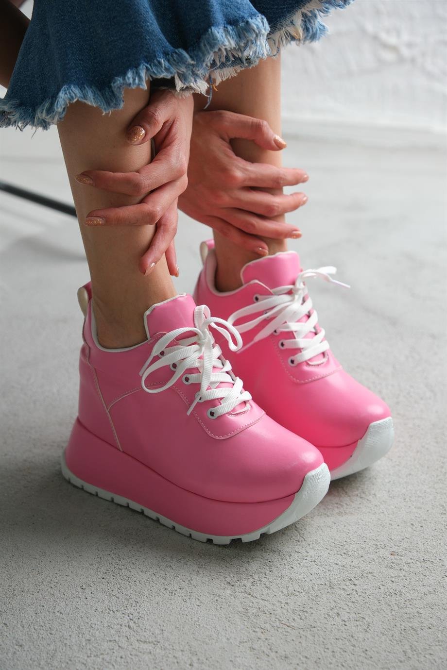 Modanizm Nola Gizli Topuklu Pembe Spor Ayakkabı