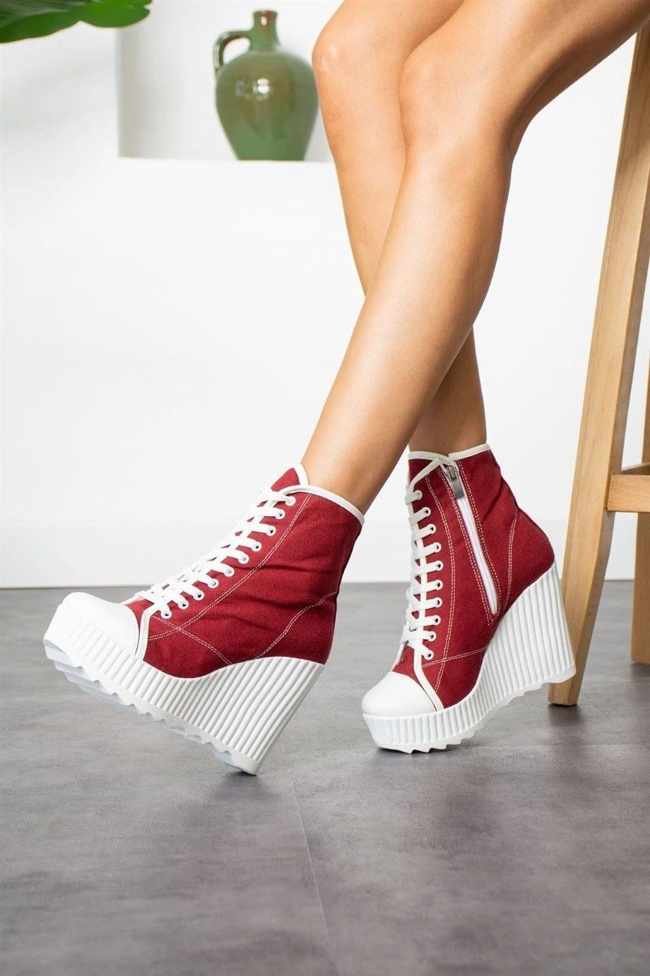 Lucca Bordo Dolgu Topuklu Bot