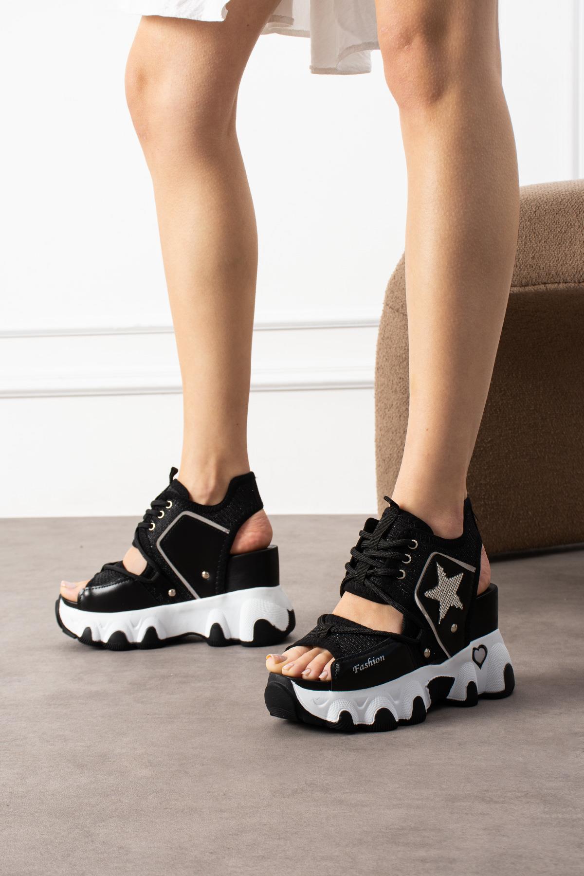 Modanizm DOUX Siyah Spor Sandalet