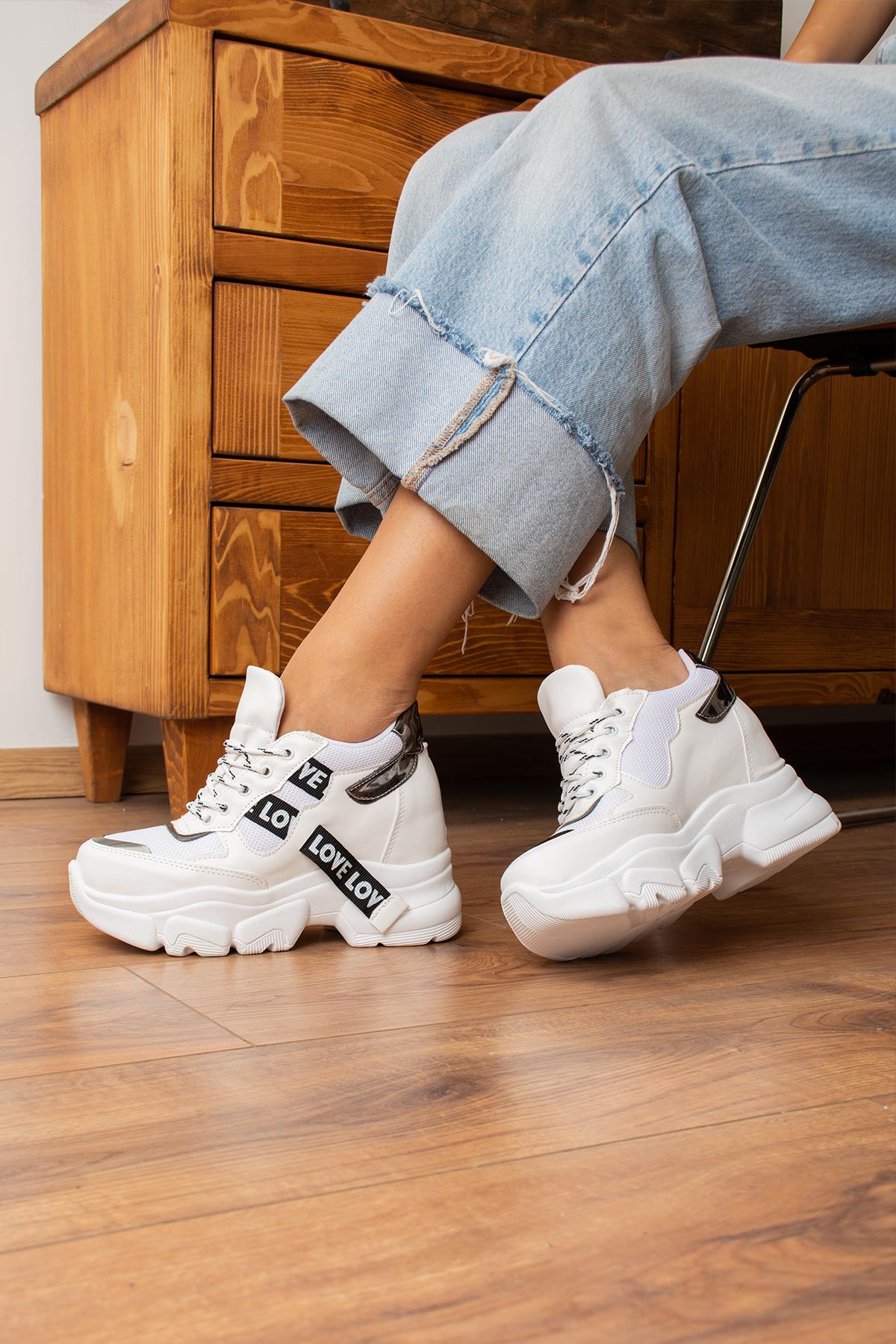 Modanizm Natsu Gizli Topuklu Beyaz Spor Ayakkabı