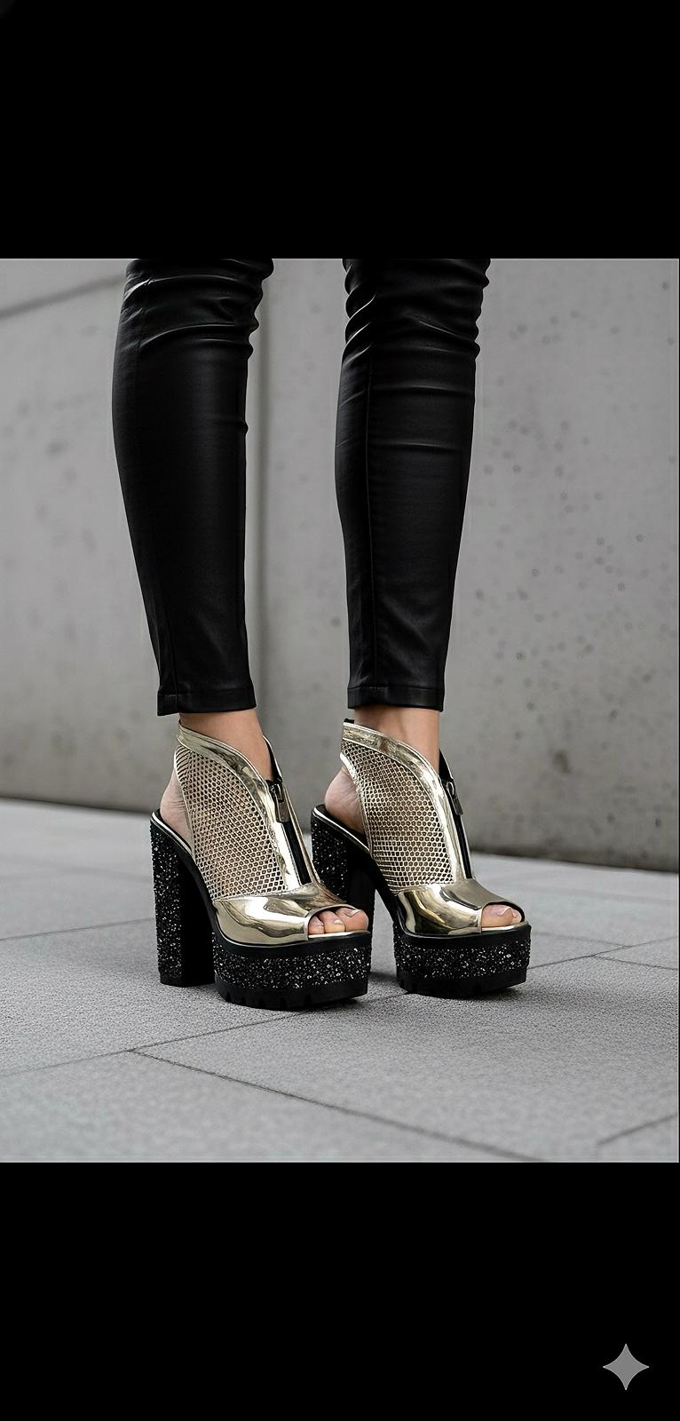 Modanizm Sway Gold Topuklu Ayakkabı