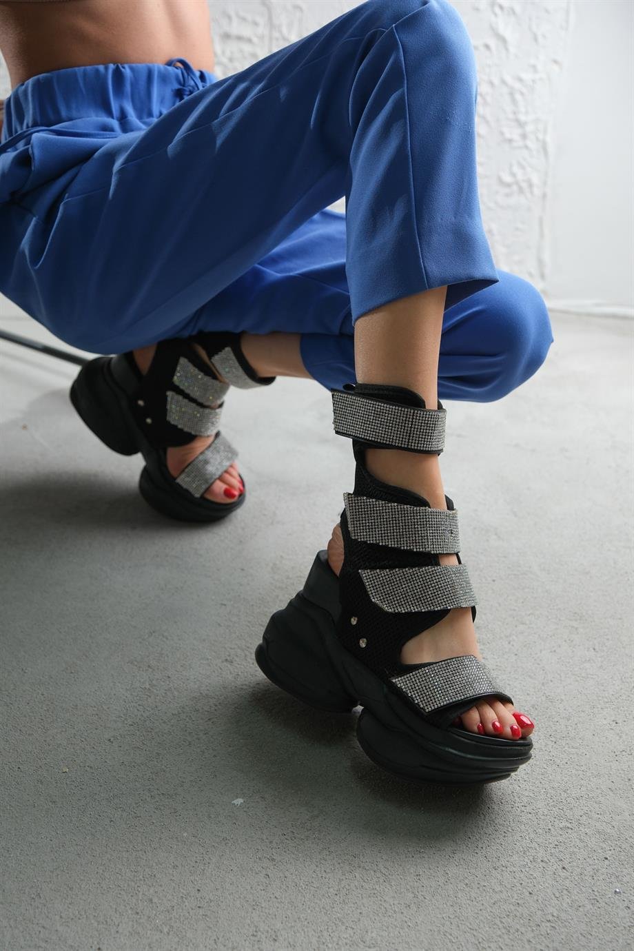 Modanizm Cassie Siyah Spor Sandalet