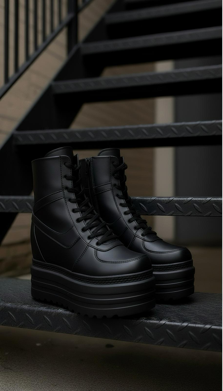 Arvra Siyah Dolgu Topuklu Spor Bot