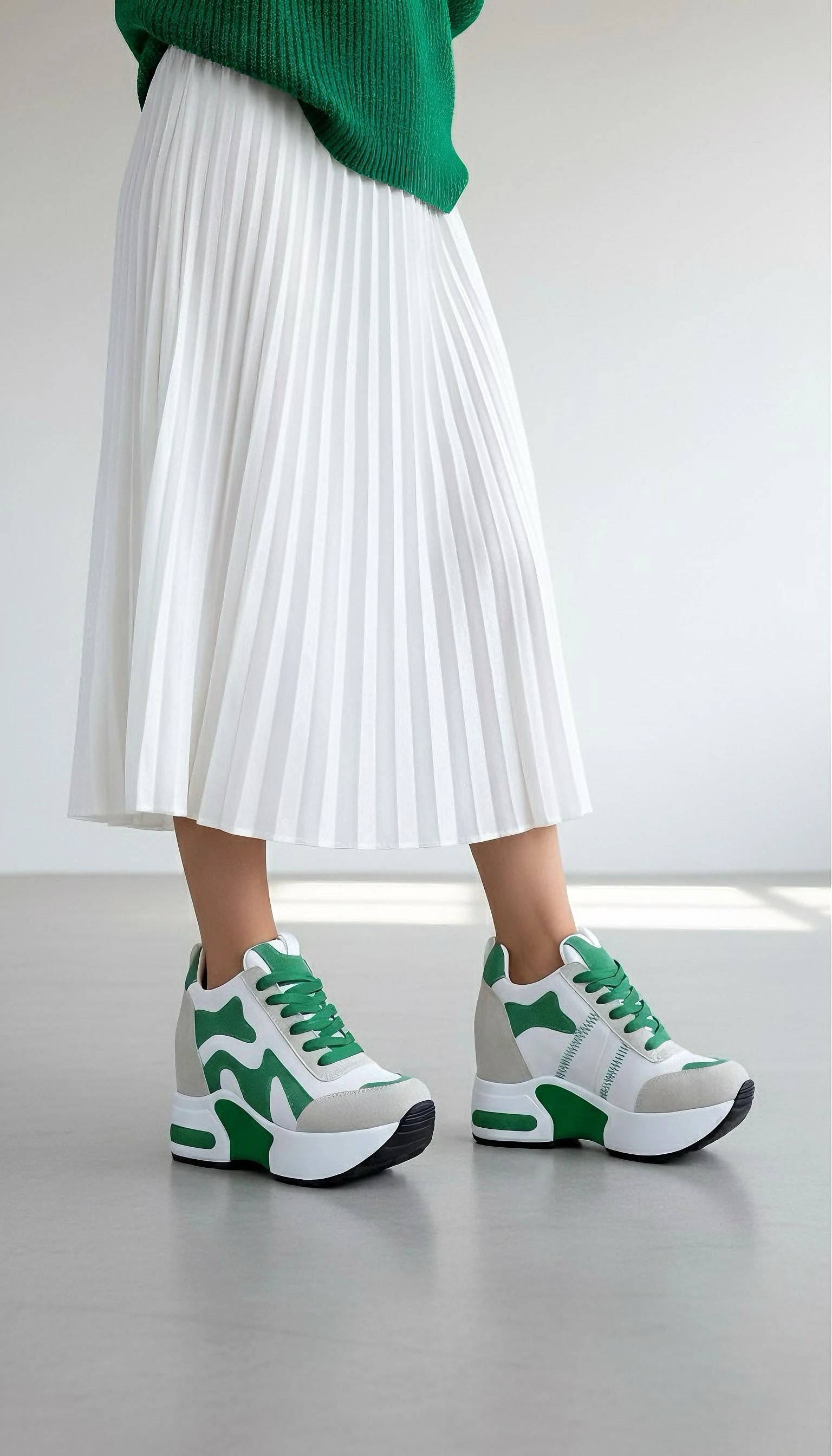 Modanizm Avlina Yeşil Gizli Topuklu Spor Ayakkabı