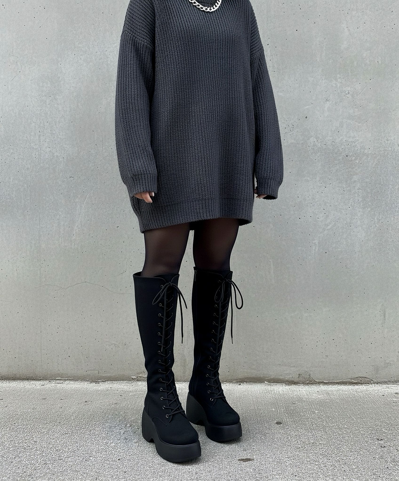 Modanizm Envola Siyah Süet Topuklu Çizme