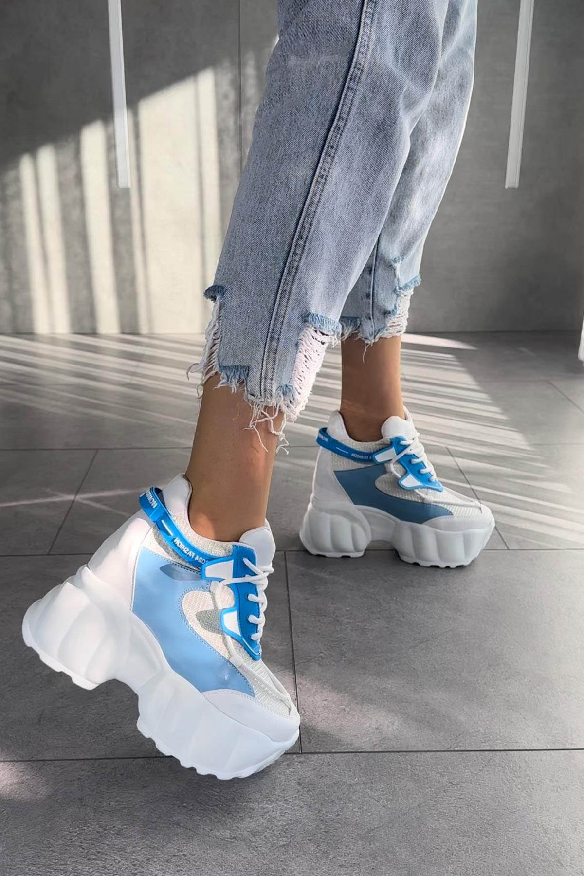 Modanizm Apax Mavi Dolgu Spor Ayakkabı