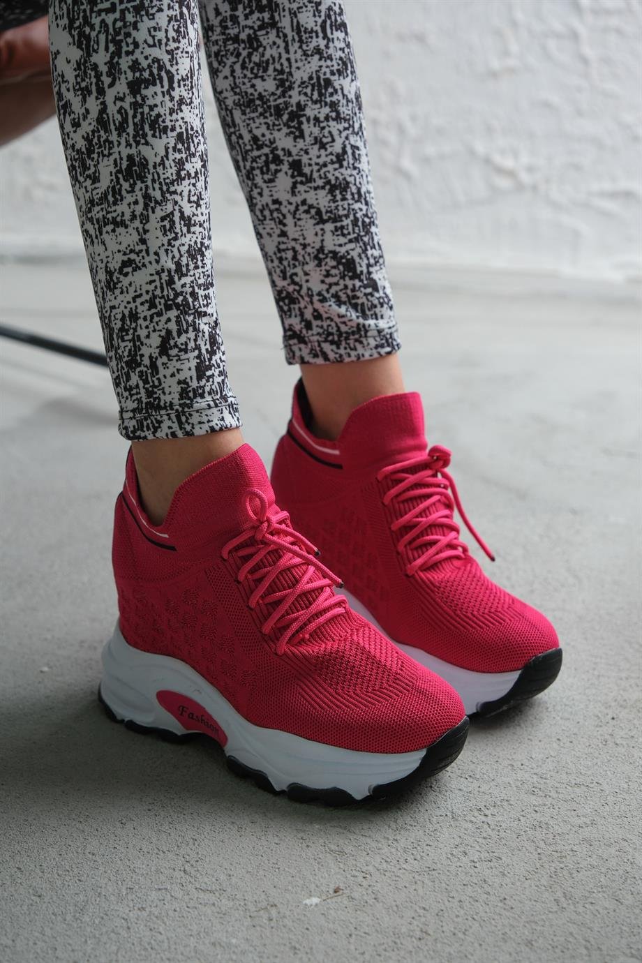 Modanizm Lunar Gizli Topuklu Fuşya Spor Ayakkabı