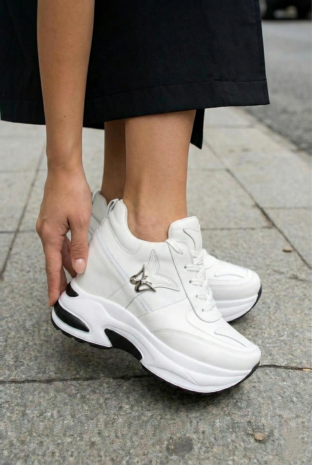 Modanizm Lydia Gizli Topuklu Beyaz Spor Ayakkabı