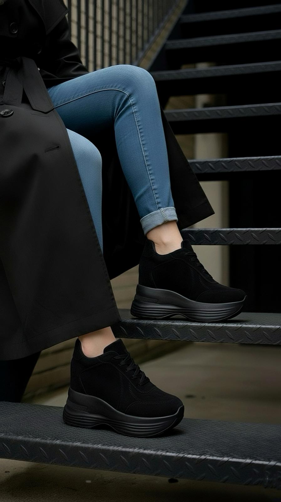 Modanizm Apex Siyah Dolgu Spor Ayakkabı