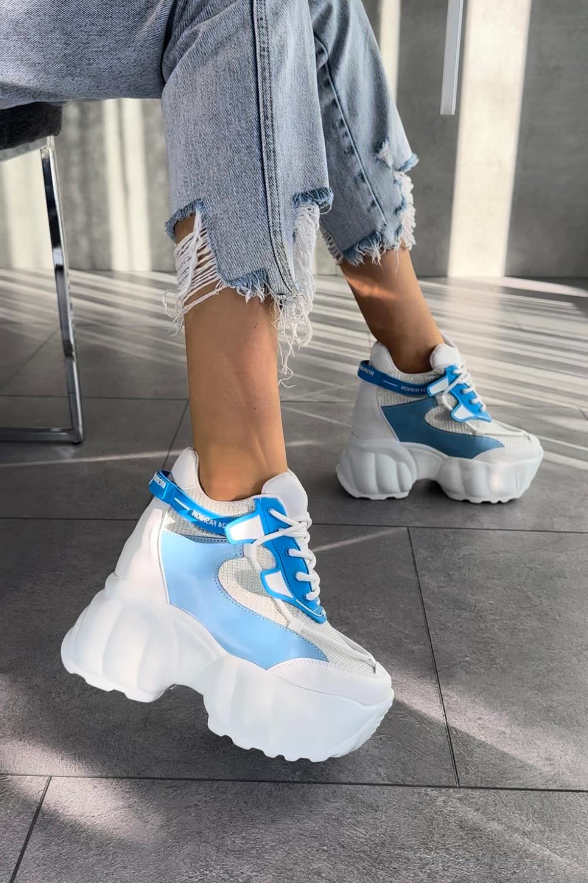 Modanizm Apax Mavi Dolgu Spor Ayakkabı