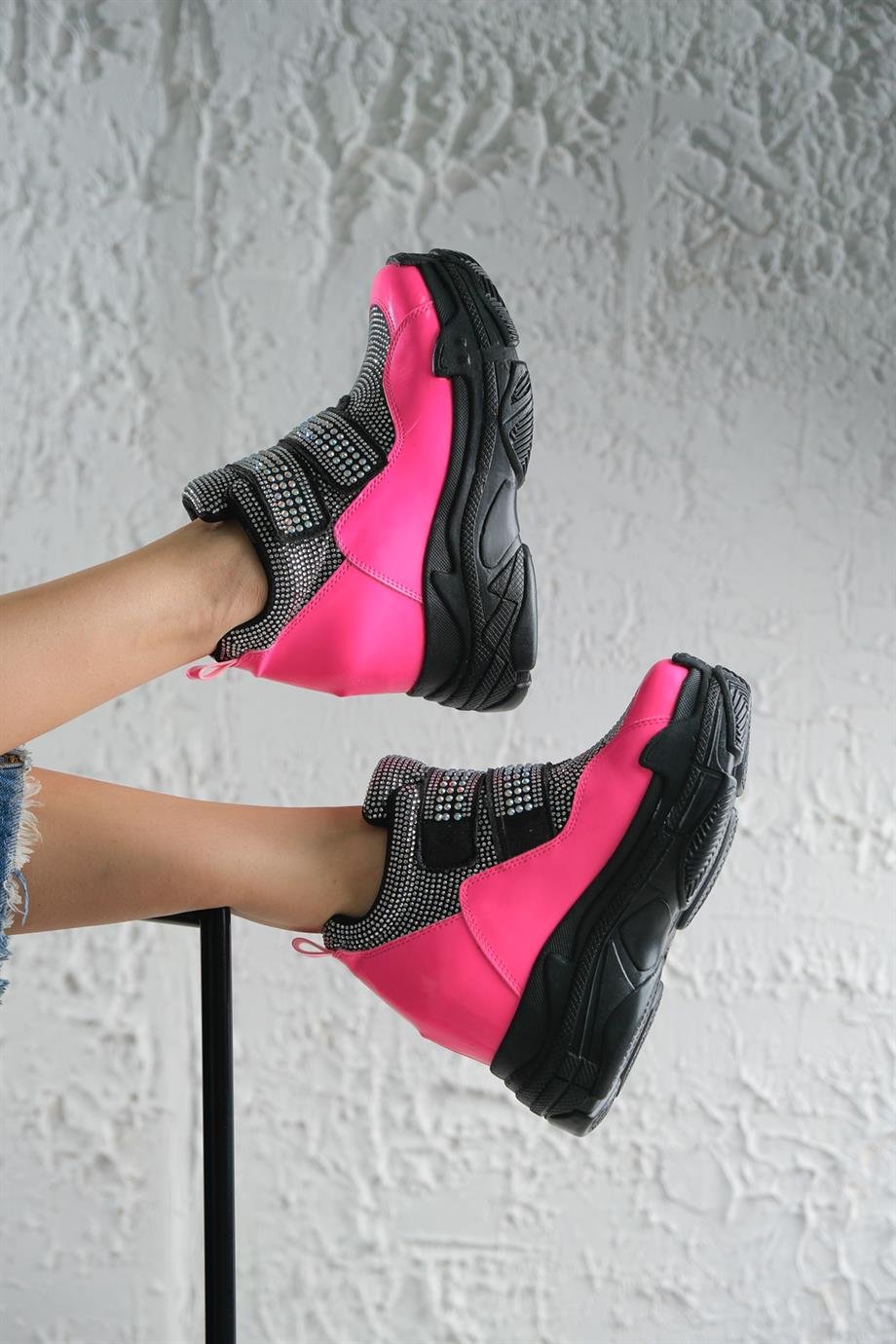 Modanizm Luci Gizli Topuklu Pembe Spor Ayakkabı