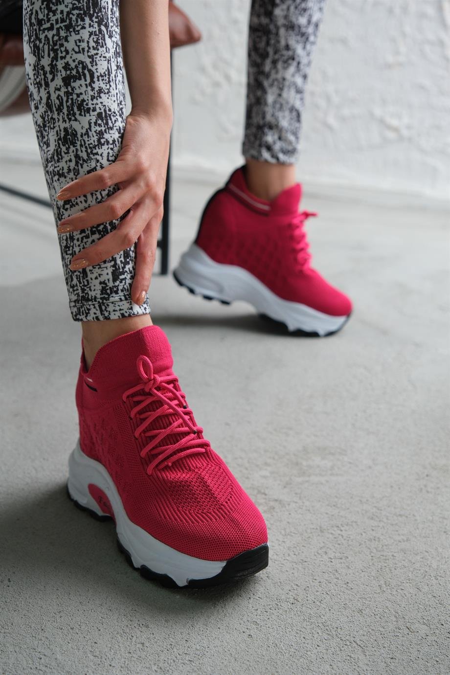 Modanizm Lunar Gizli Topuklu Fuşya Spor Ayakkabı