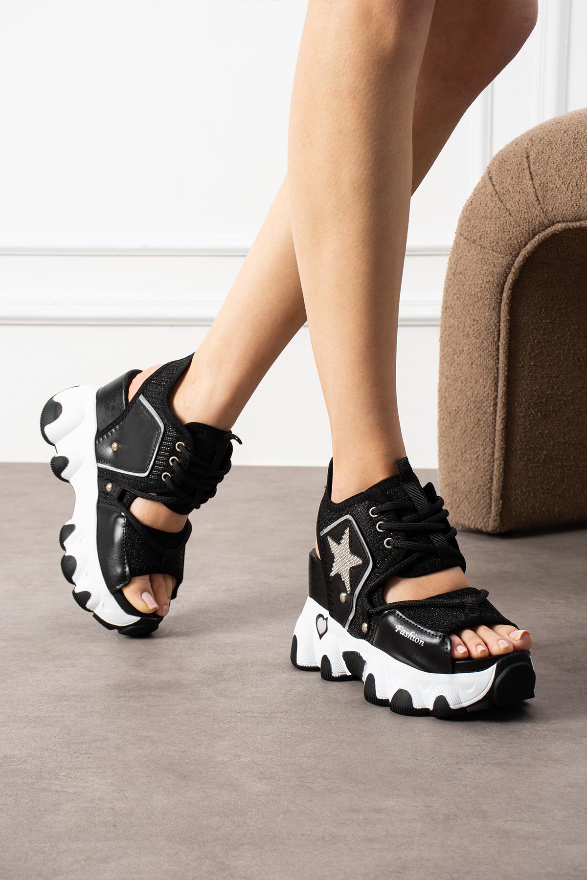 Modanizm DOUX Siyah Spor Sandalet