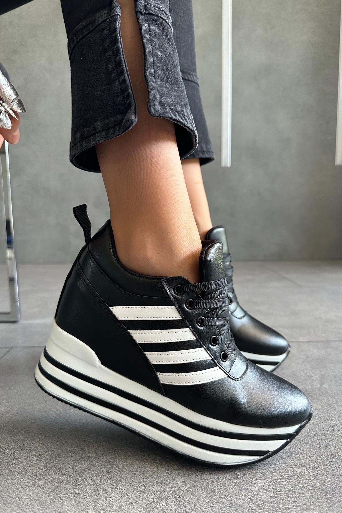 Modanizm Emery Siyah Dolgu Spor Ayakkabı