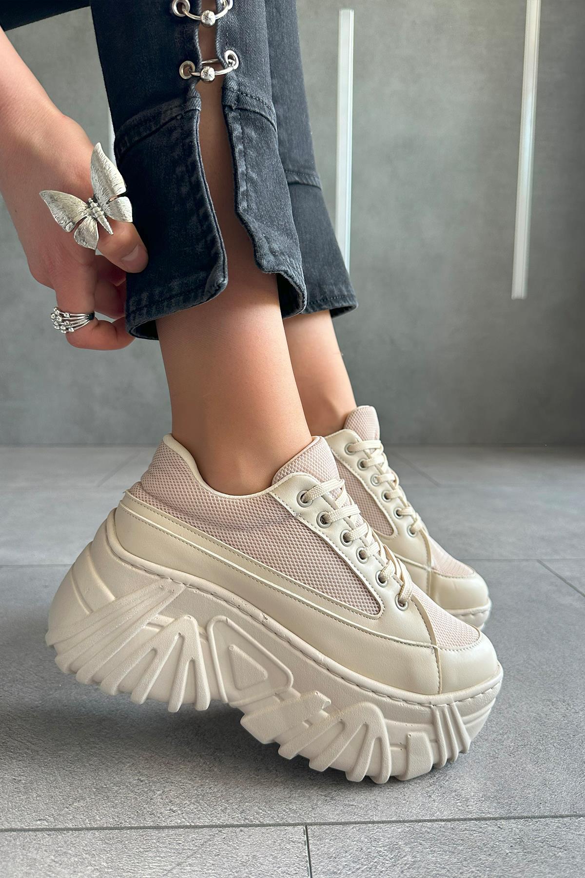 Modanizm Jessie Krem Spor Ayakkabı