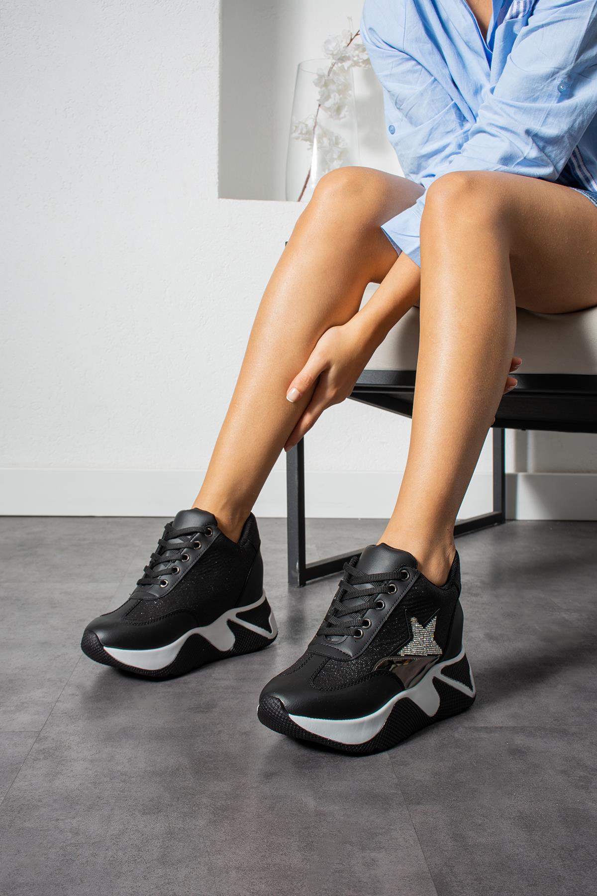 Modanizm Star Siyah Spor Ayakkabı