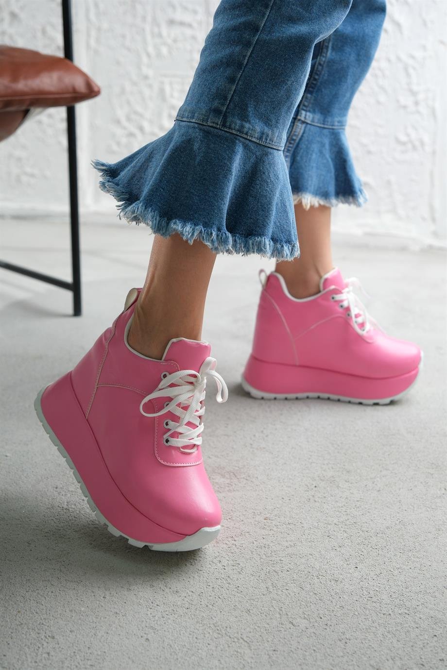 Modanizm Nola Gizli Topuklu Pembe Spor Ayakkabı