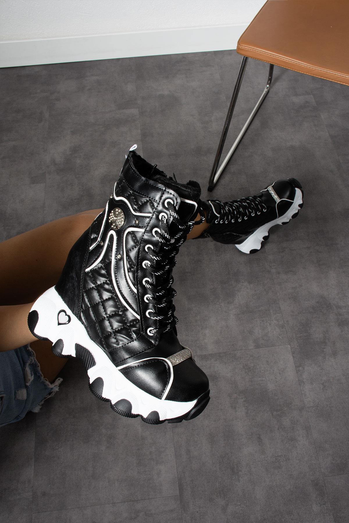 Modanizm Albatros Gizli Topuklu Siyah Bot