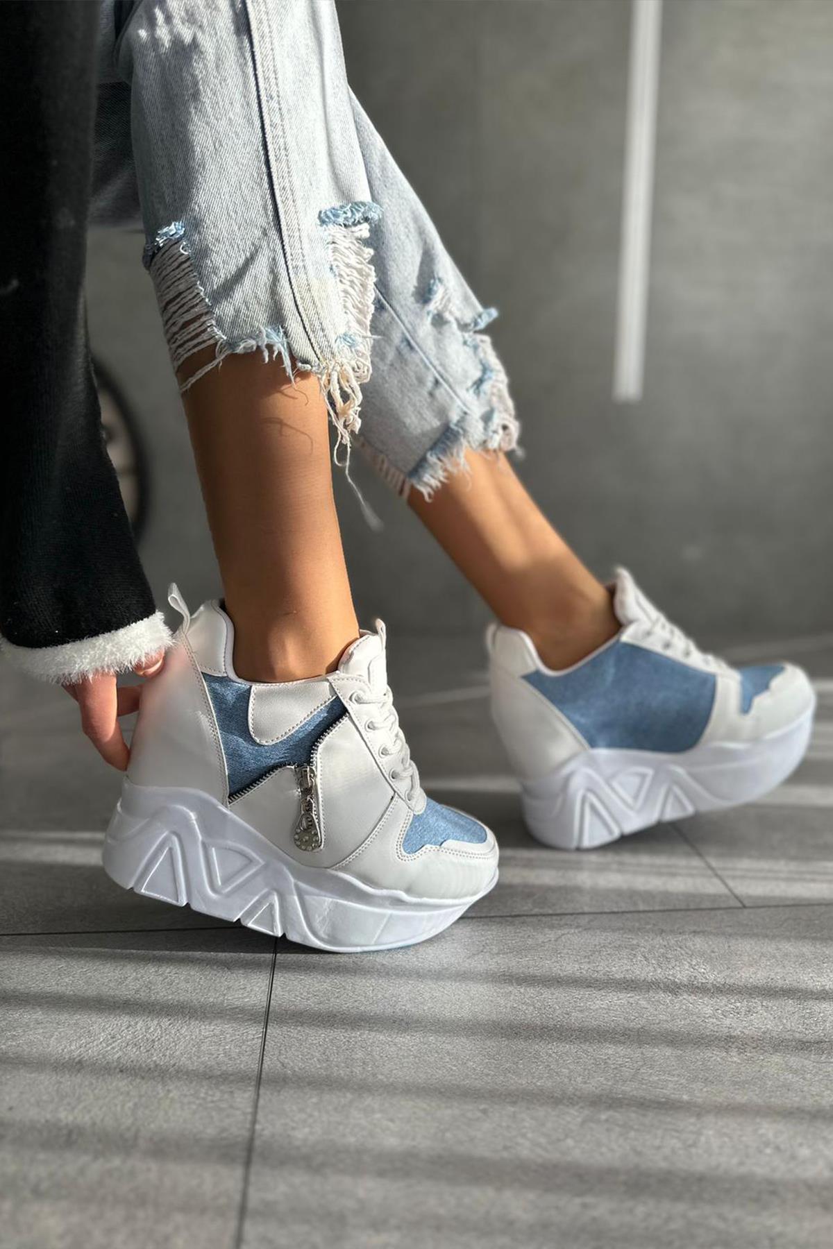 Modanizm Lia Mavi Dolgu Spor Ayakkabı