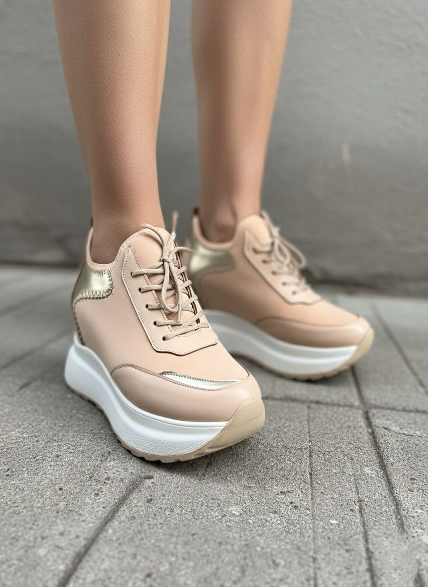 Modanizm Vibe Krem Dolgu Spor Ayakkabı