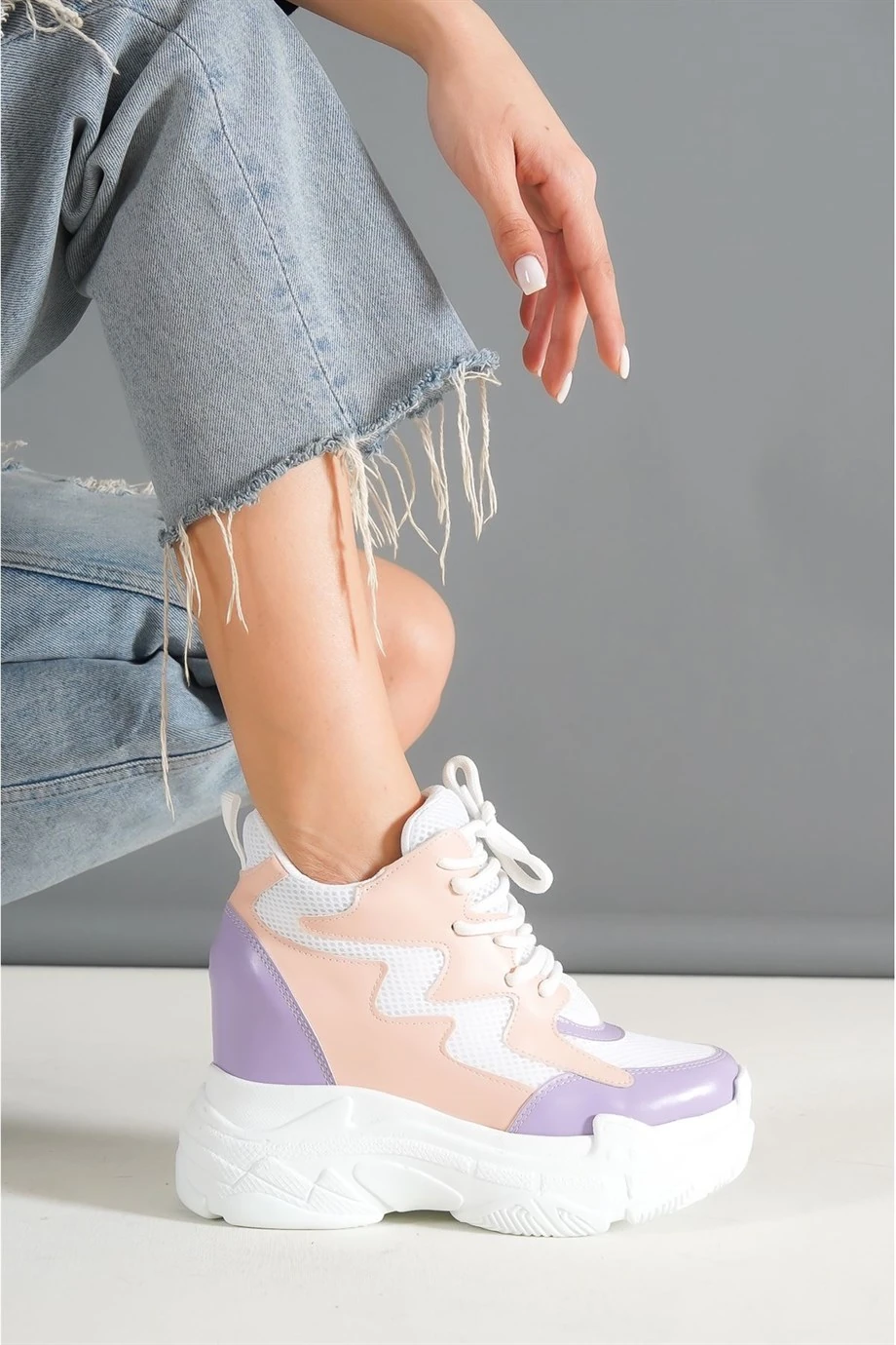 Vavy Lila Gizli Topuklu Spor Ayakkabı