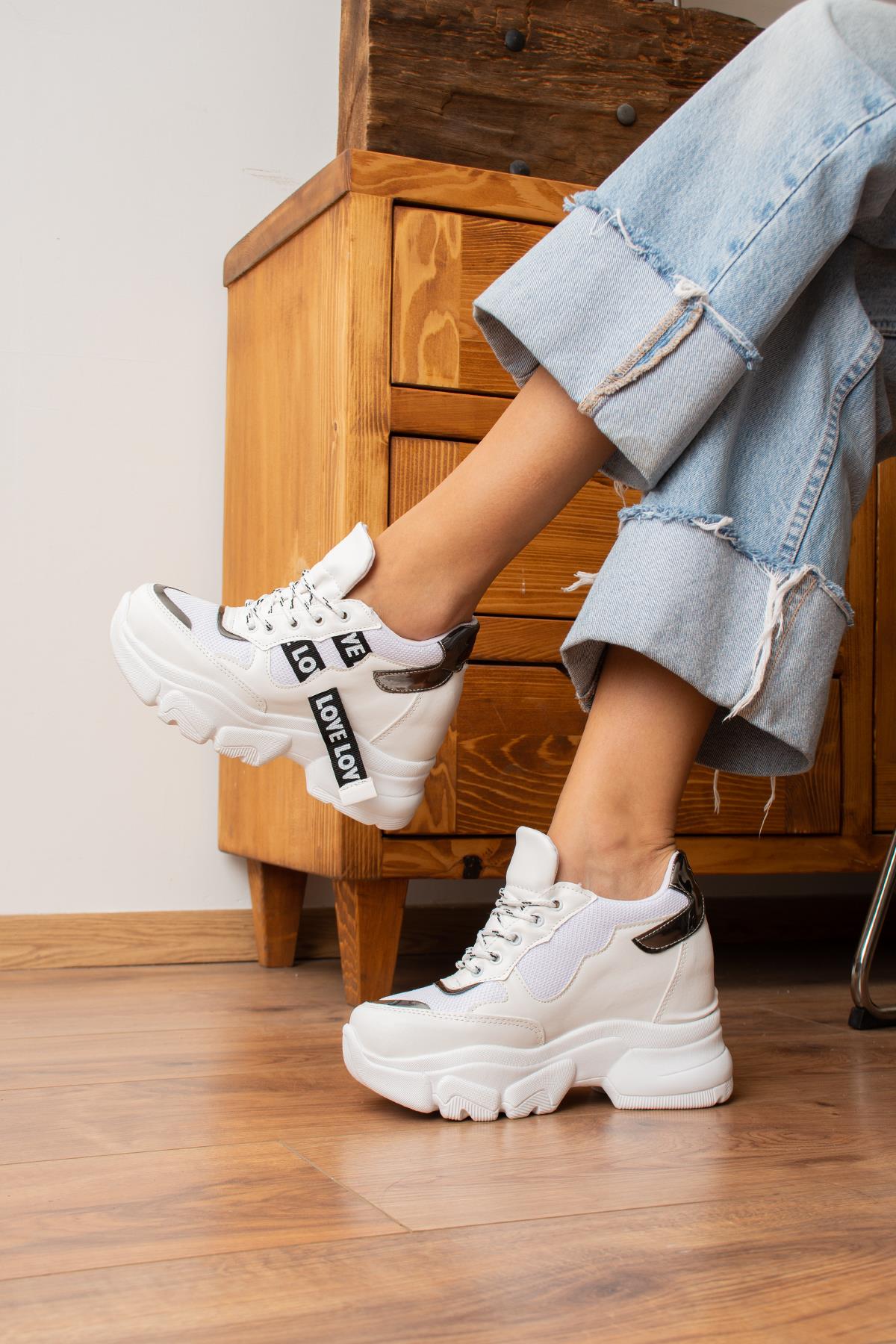 Modanizm Natsu Gizli Topuklu Beyaz Spor Ayakkabı