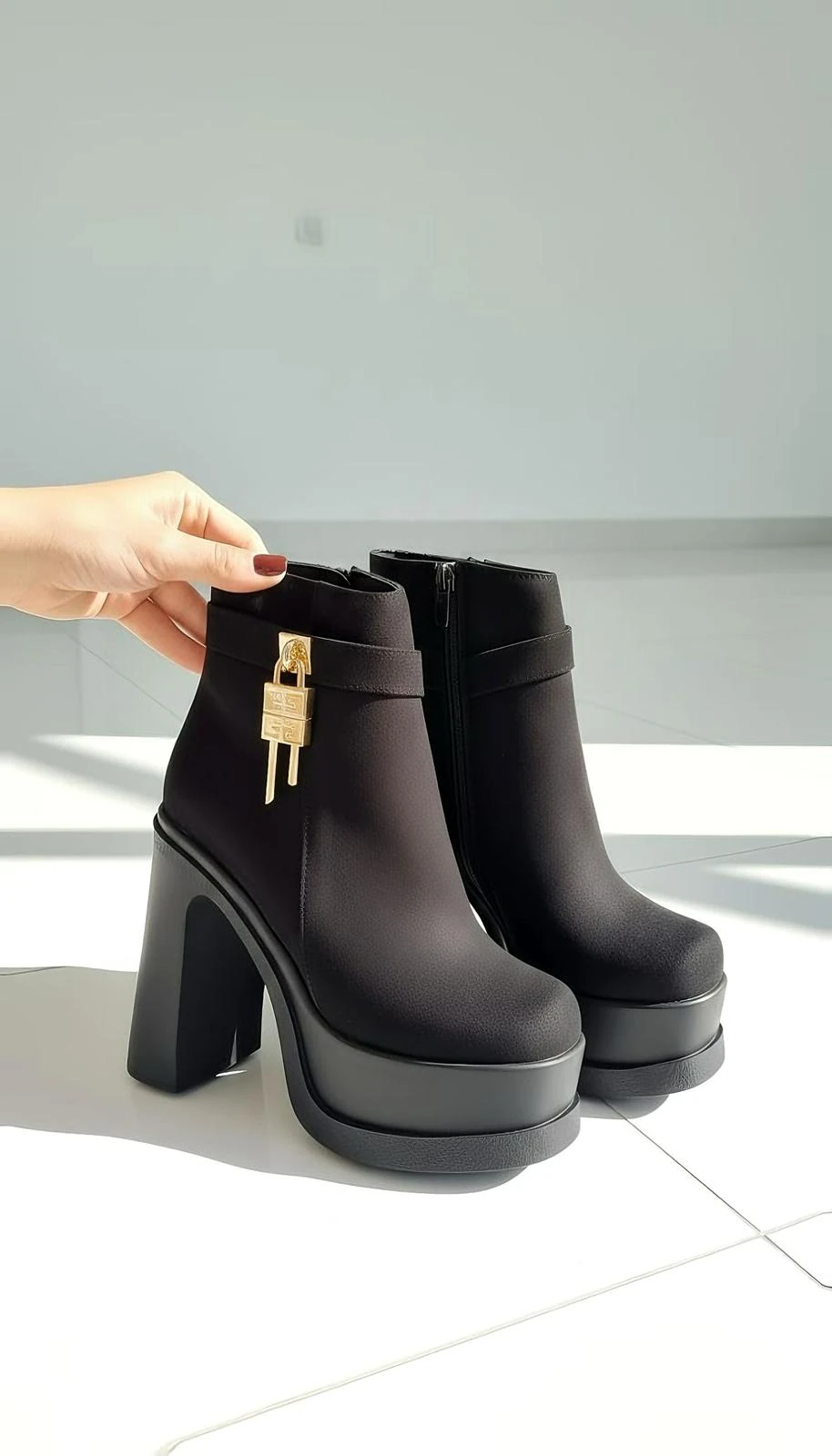 Modanizm Maris Siyah Dolgu Topuklu Bot