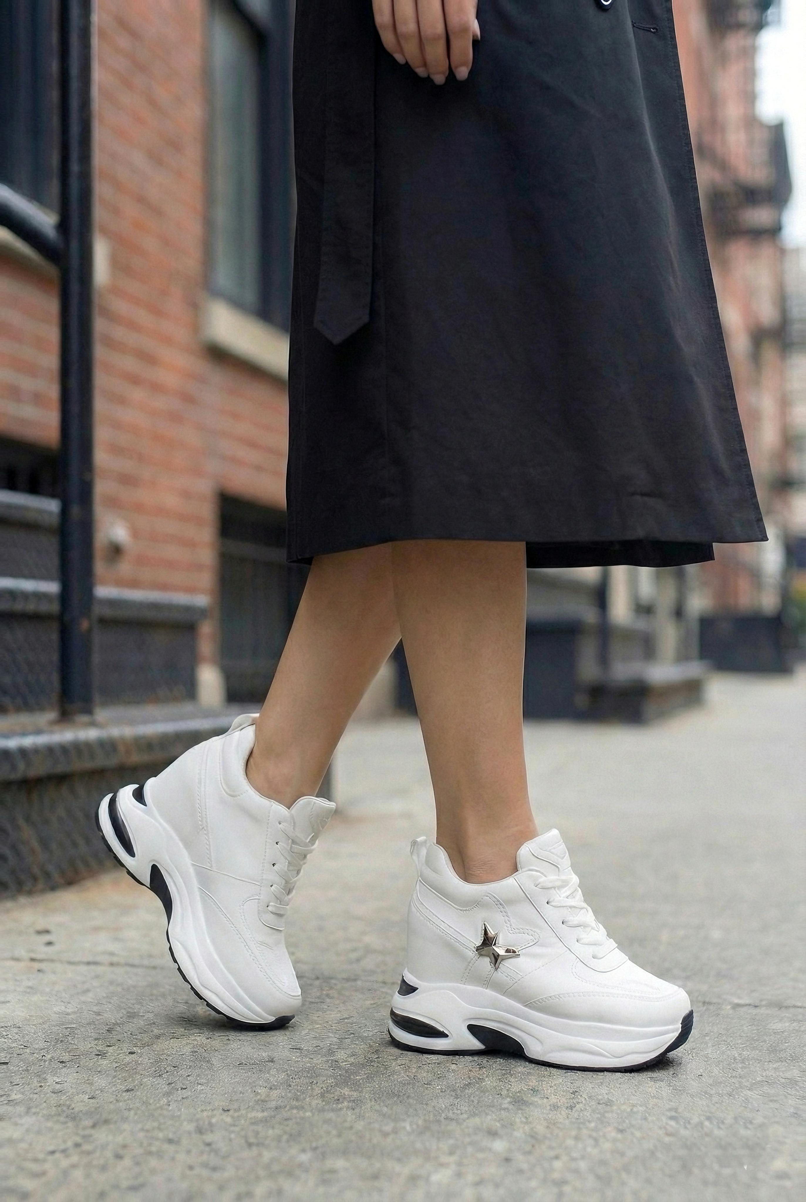 Modanizm Lydia Gizli Topuklu Beyaz Spor Ayakkabı