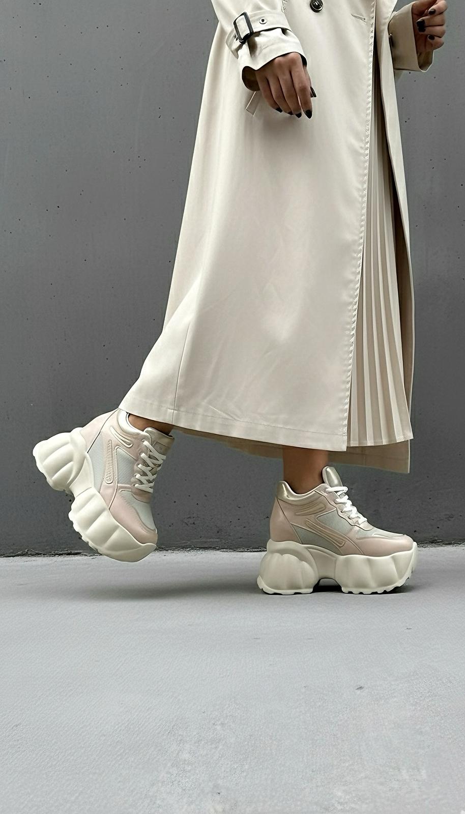 Modanizm Enlora Krem Dolgu Spor Ayakkabı