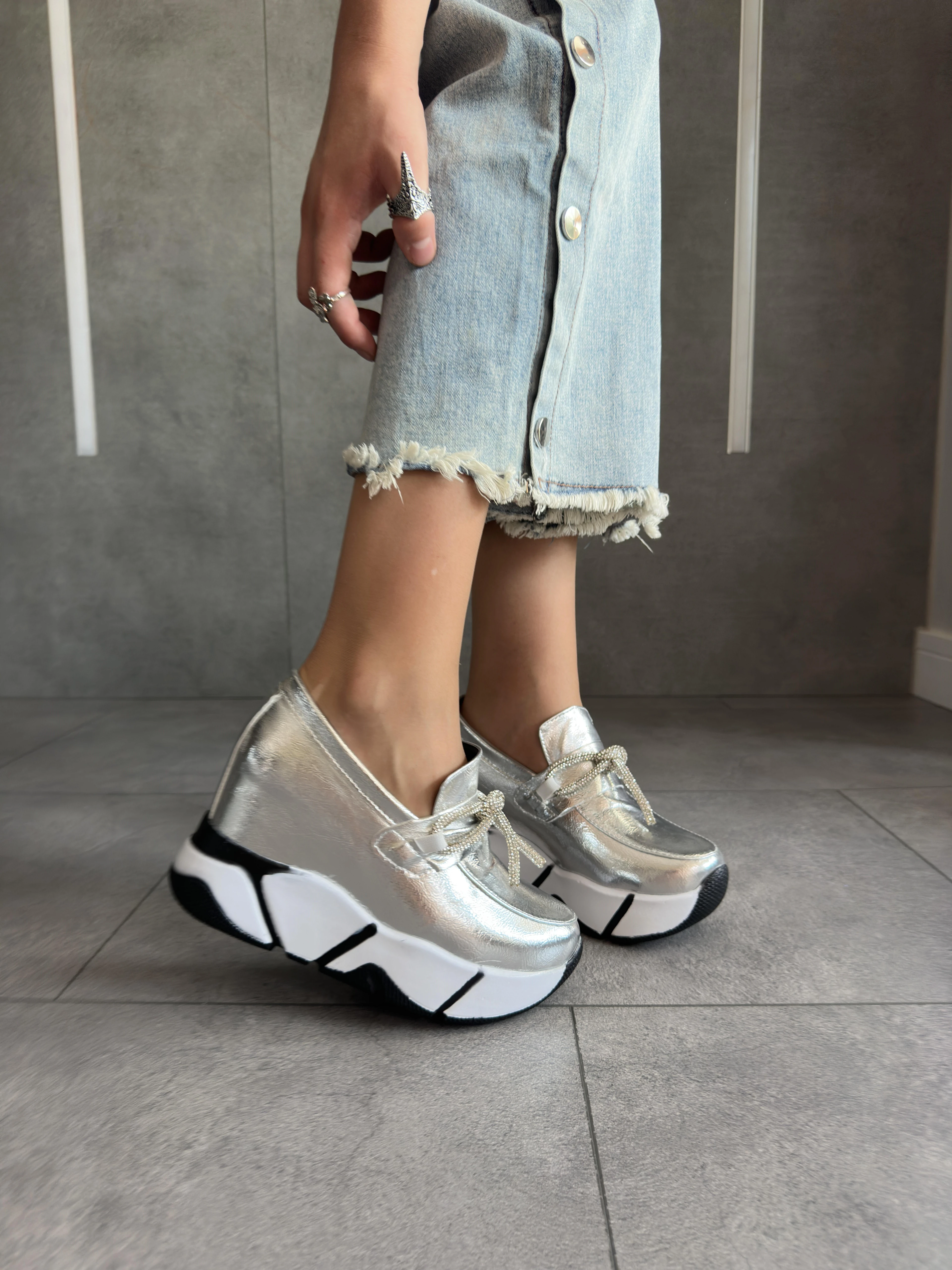 Modanizm Montegue Gri Dolgu Spor Ayakkabı