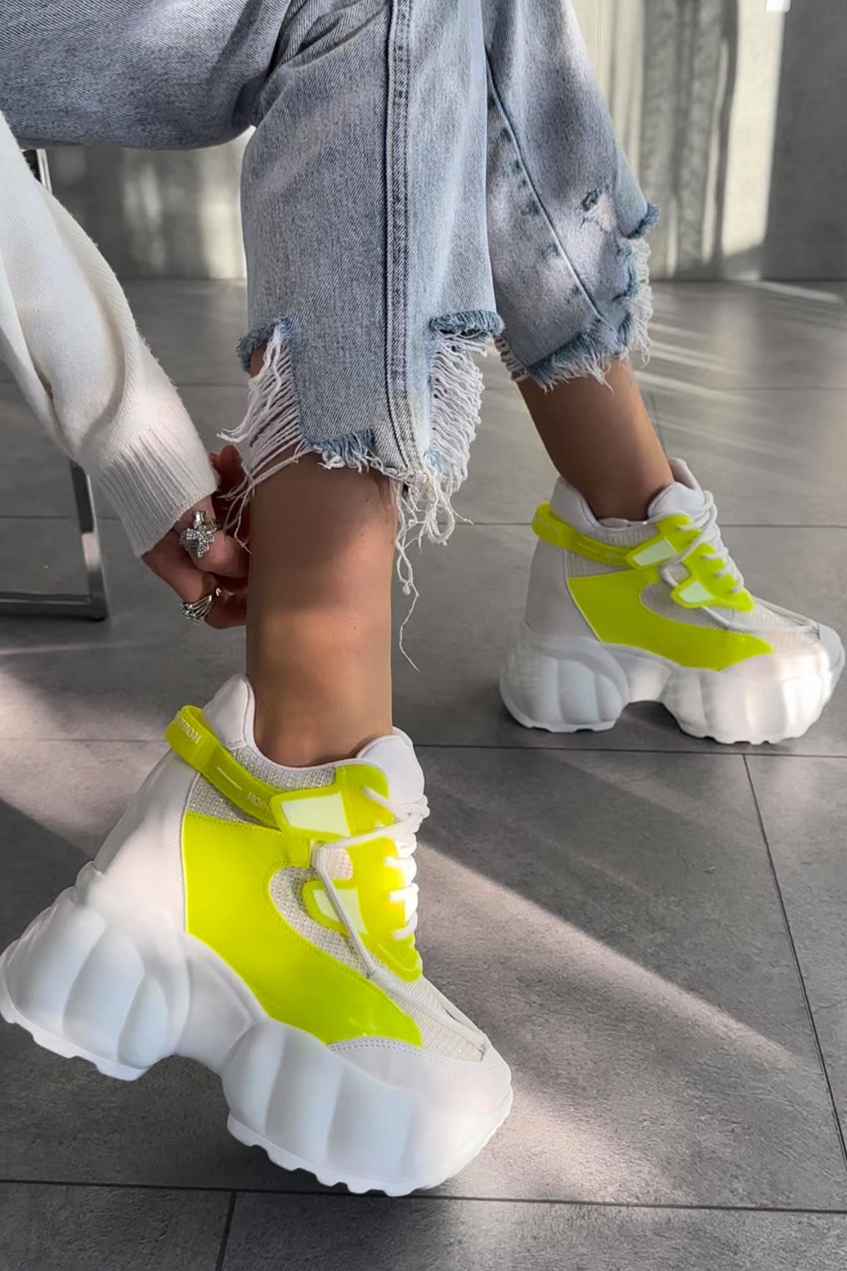 Modanizm Apax Sarı Dolgu Spor Ayakkabı