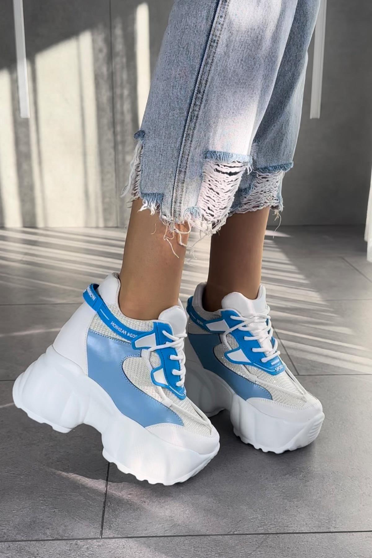 Modanizm Apax Mavi Dolgu Spor Ayakkabı