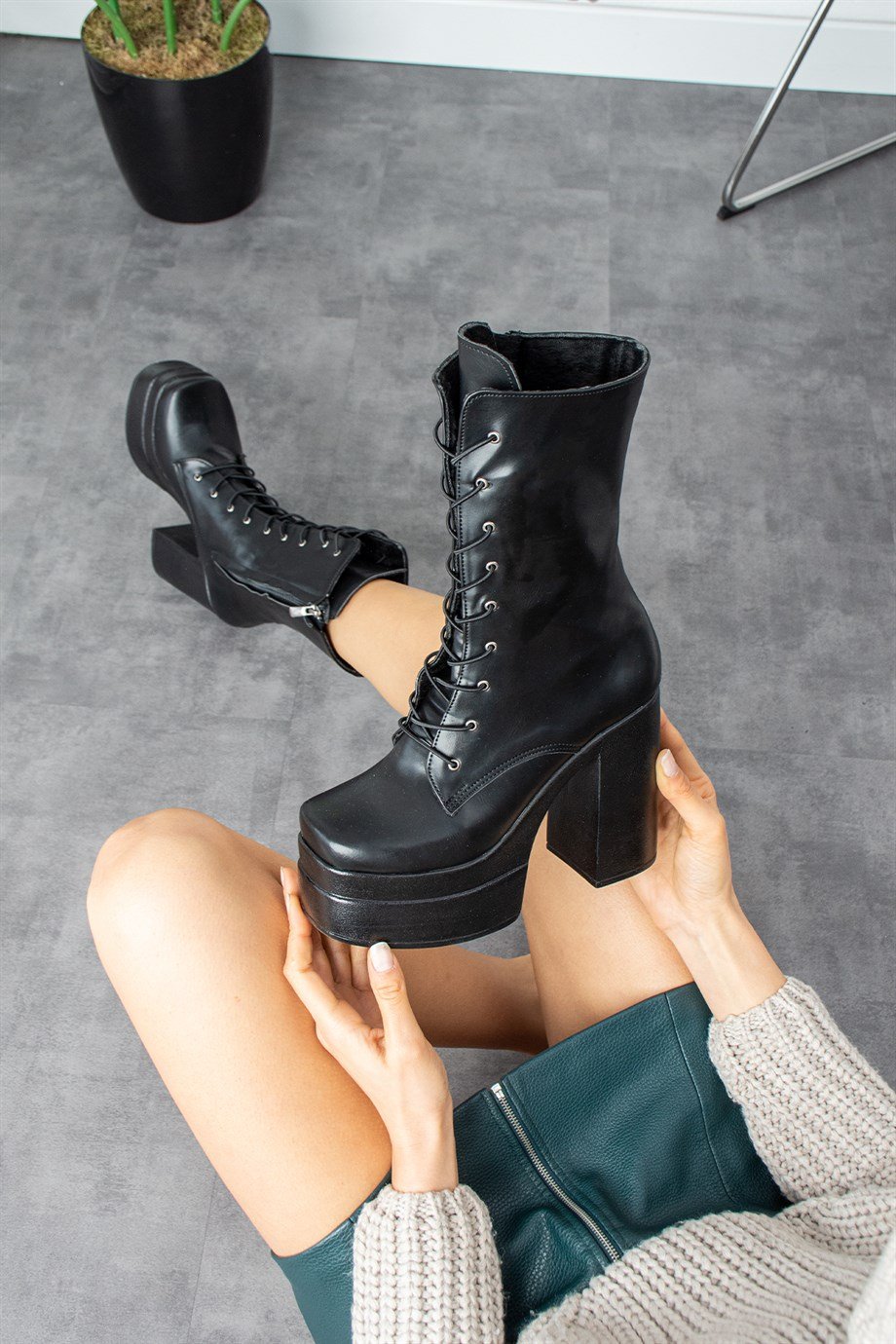 Modanizm Sheldon Topuklu Deri Bot