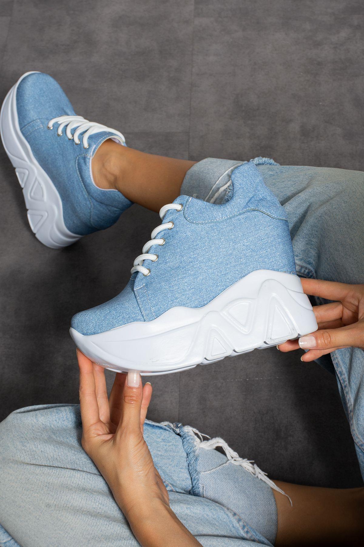 Modanizm Fellas Gizli Topuklu Kot Spor Ayakkabı