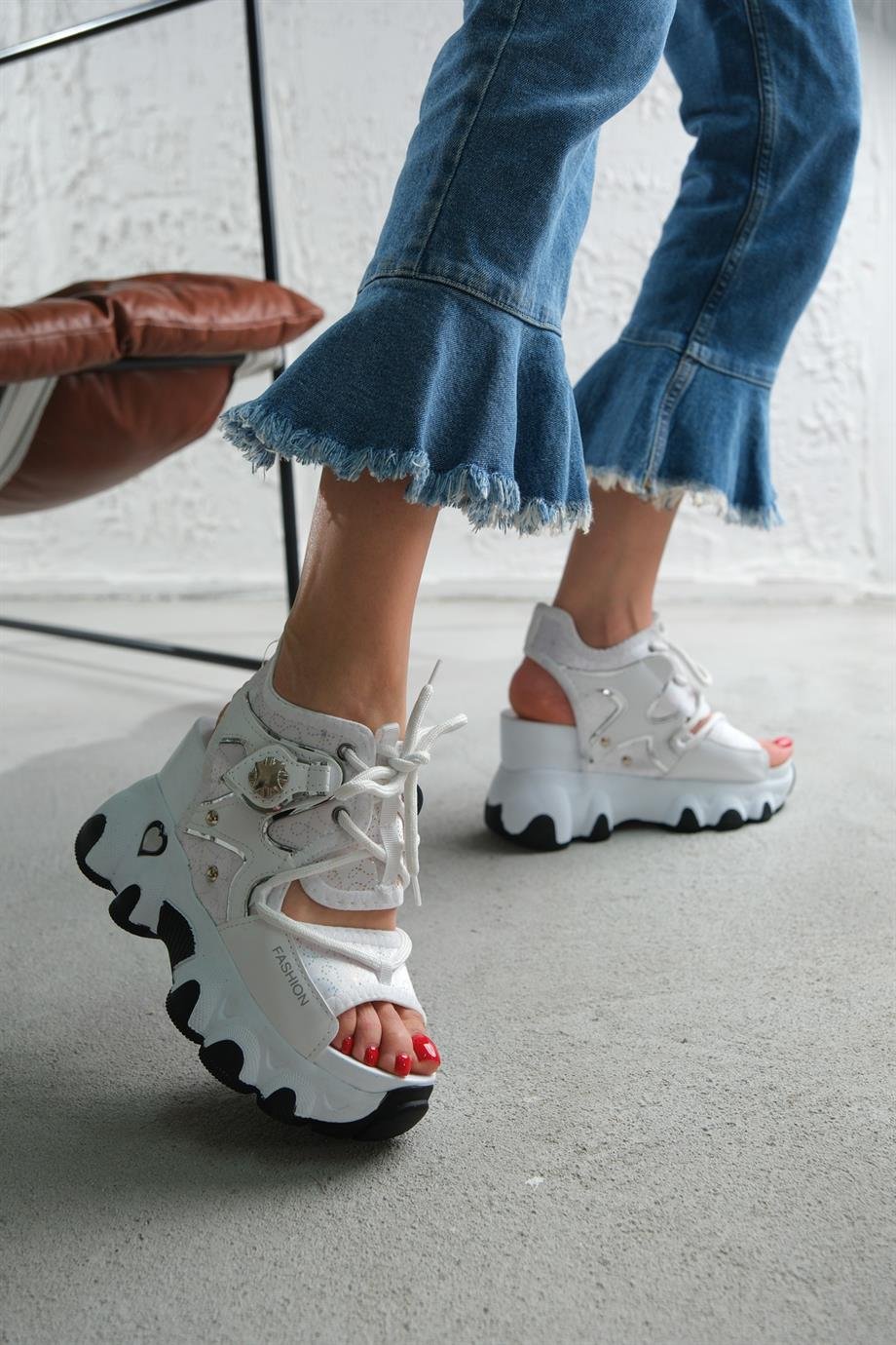 Modanizm Pravista Beyaz Spor Sandalet