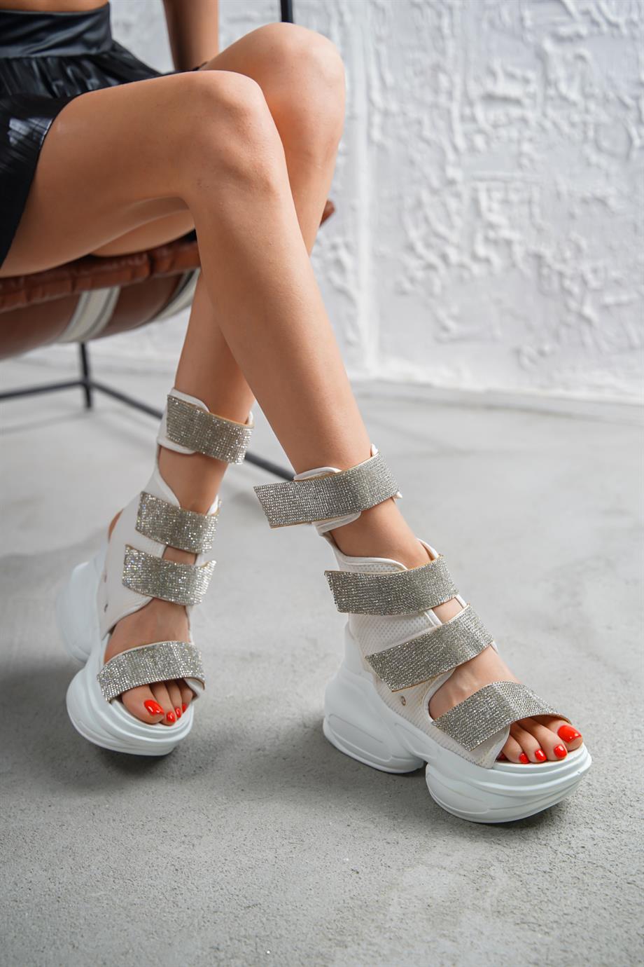 Modanizm Cassie Beyaz Spor Sandalet