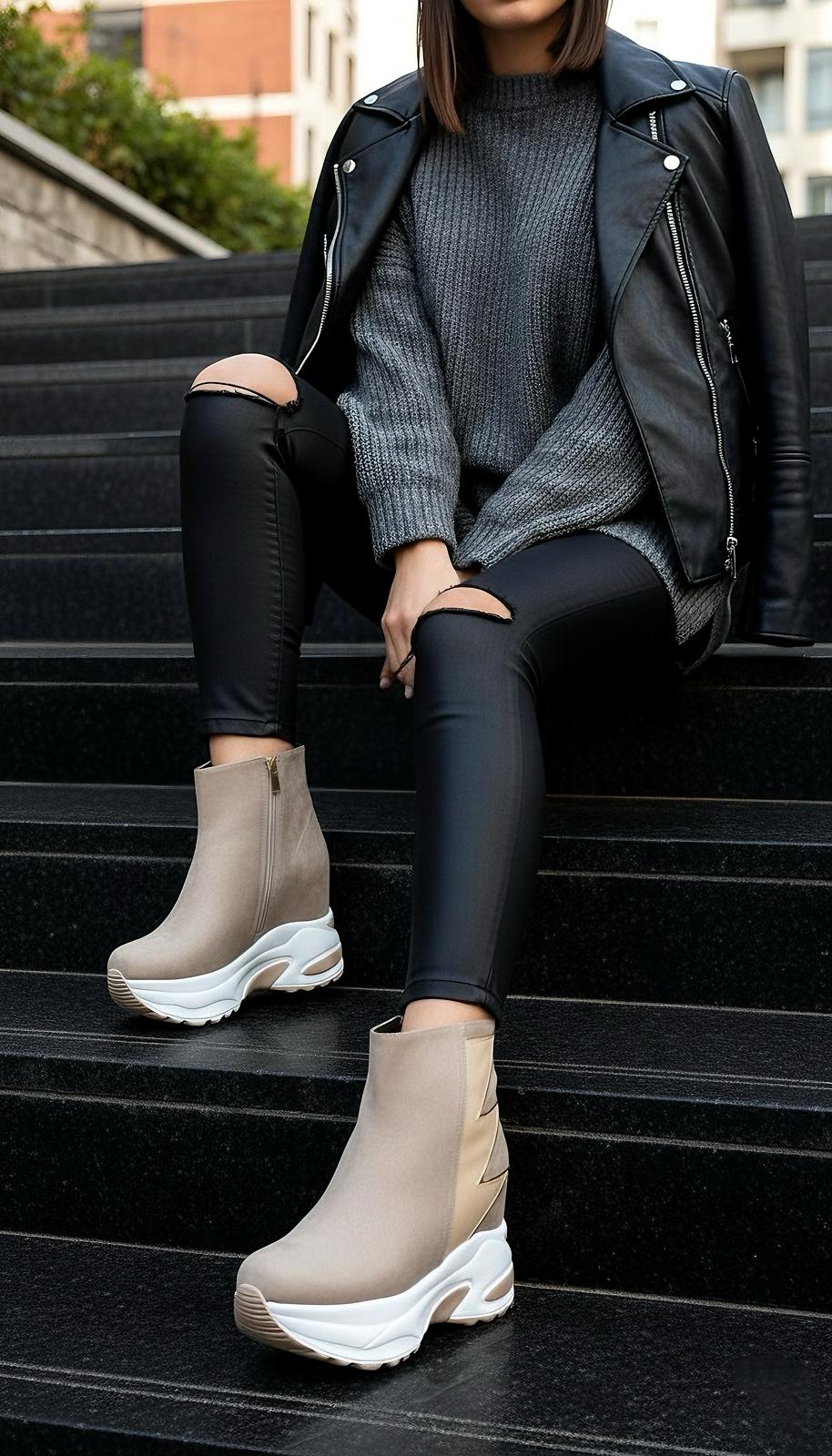 Fivrel Krem Dolgu Topuklu  Spor Bot