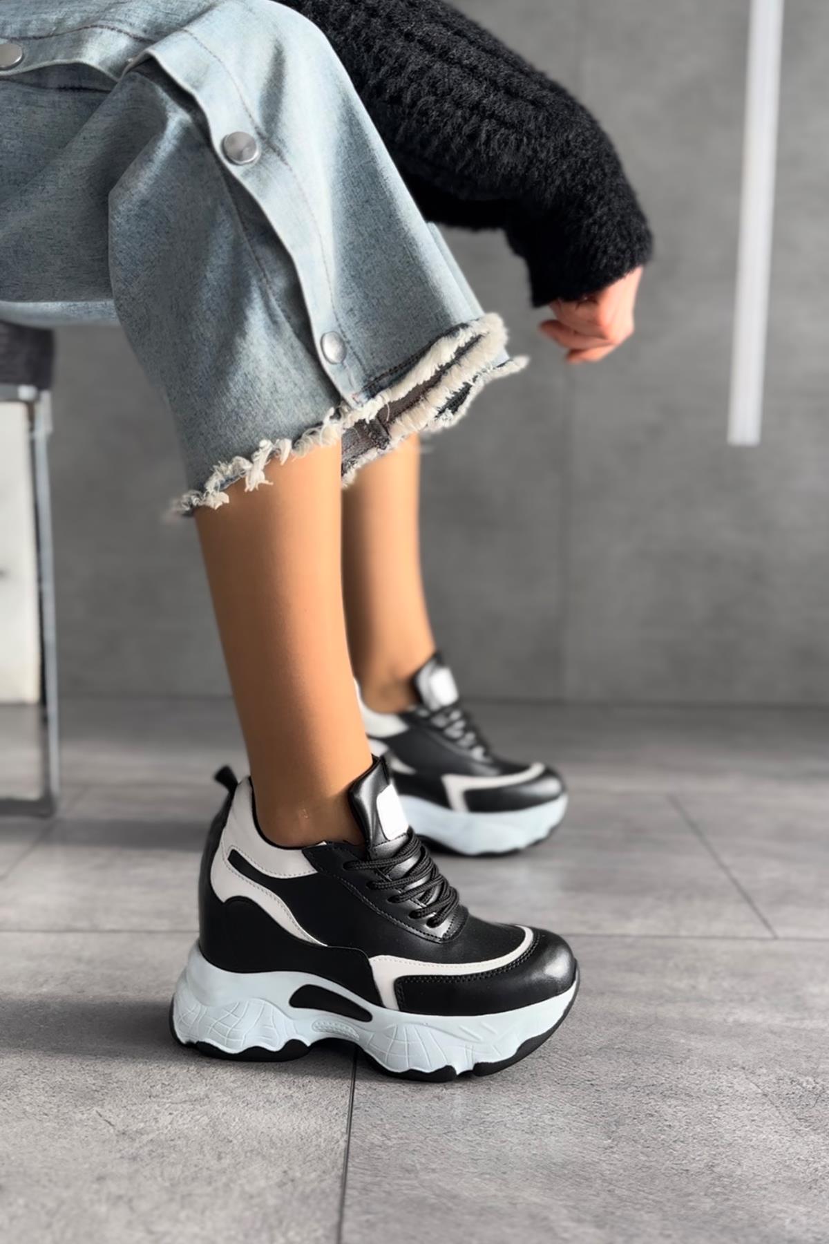 Modanizm Dean Gizli Topuklu Siyah Spor Ayakkabı