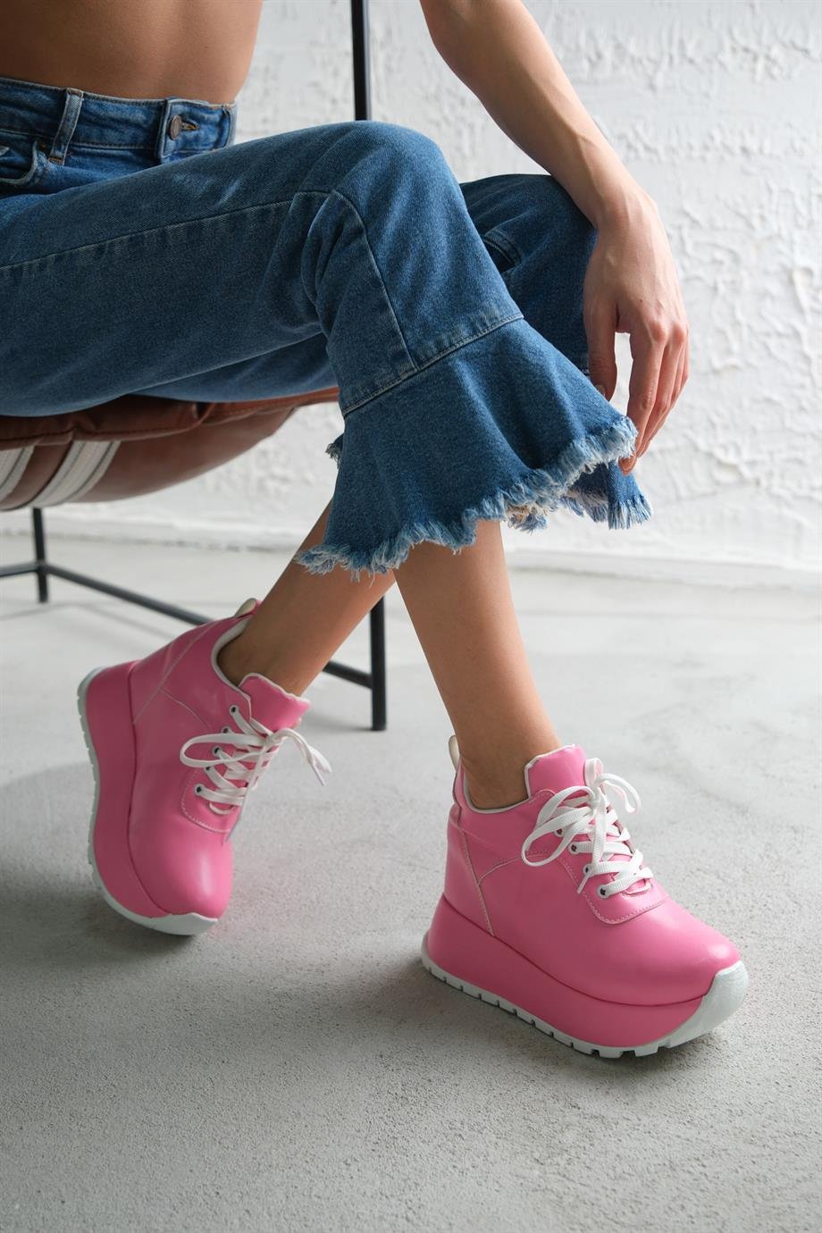 Modanizm Nola Gizli Topuklu Pembe Spor Ayakkabı