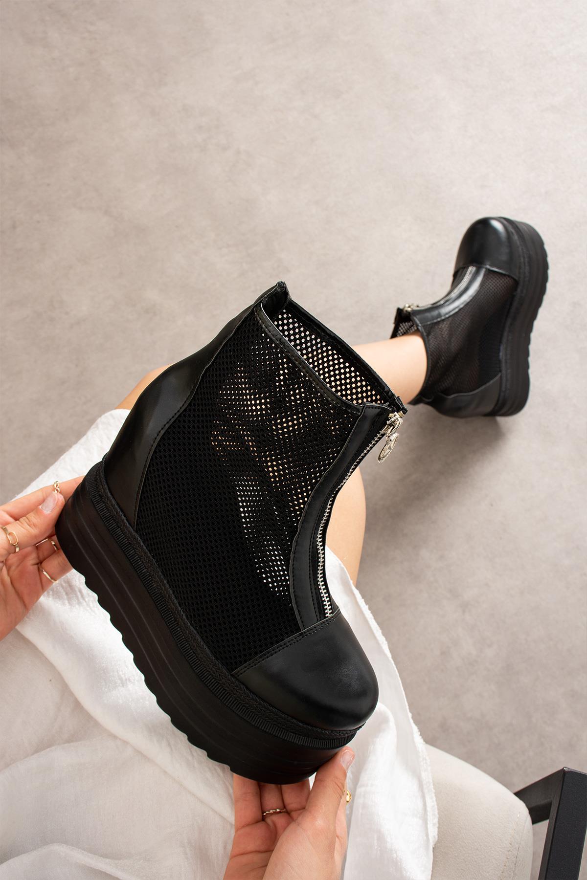 XAIO Dolgu Topuklu Fileli Spor