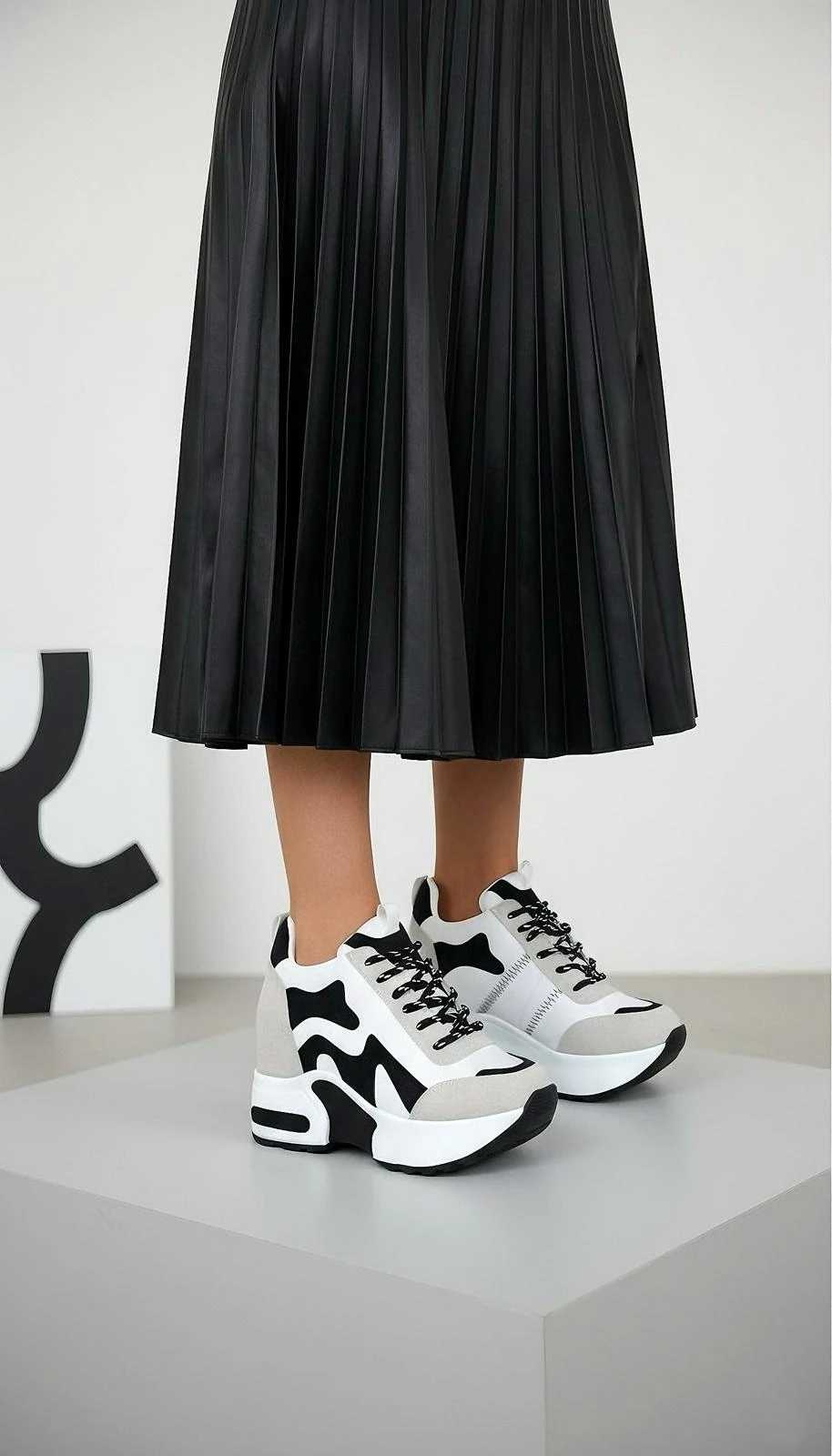 Modanizm Avlina Beyaz Gizli Topuklu Spor Ayakkabı