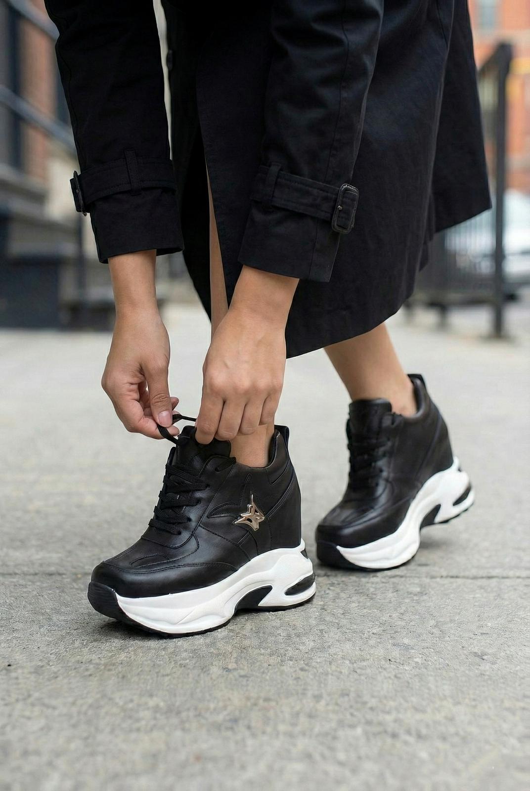 Modanizm Lydia Gizli Topuklu Siyah Spor Ayakkabı