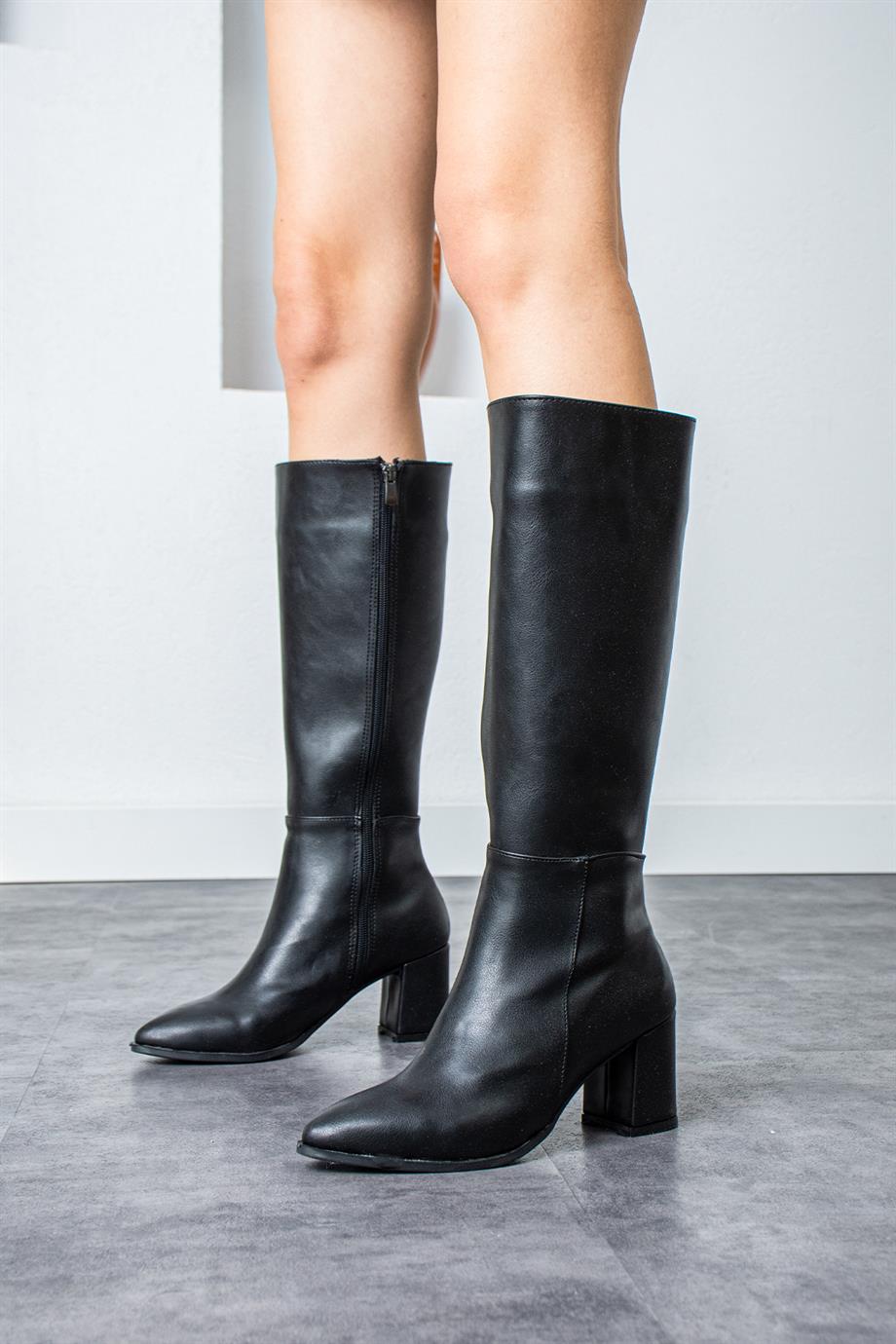 Modanizm Hector Siyah Deri Çizme