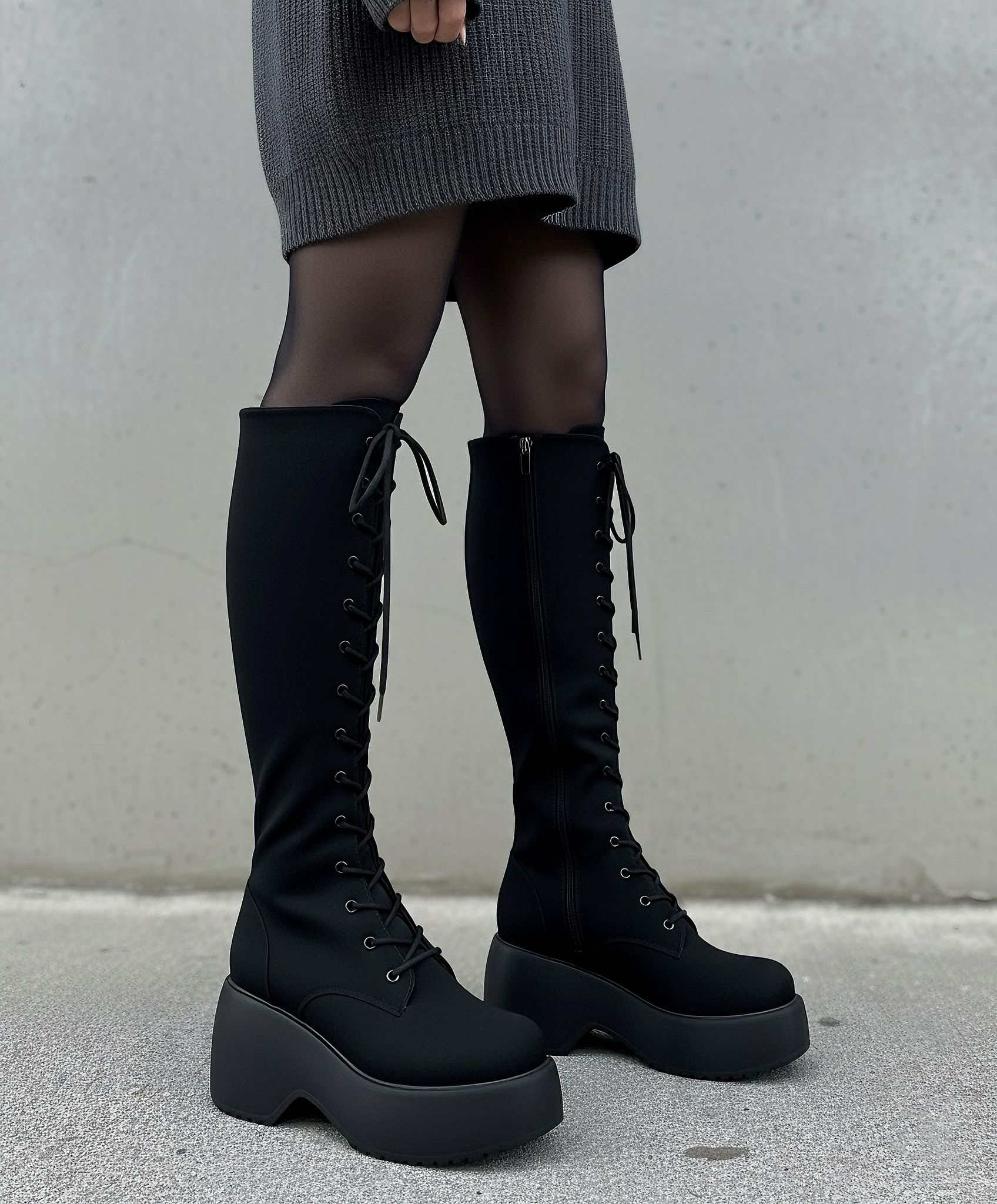 Modanizm Envola Siyah Süet Topuklu Çizme