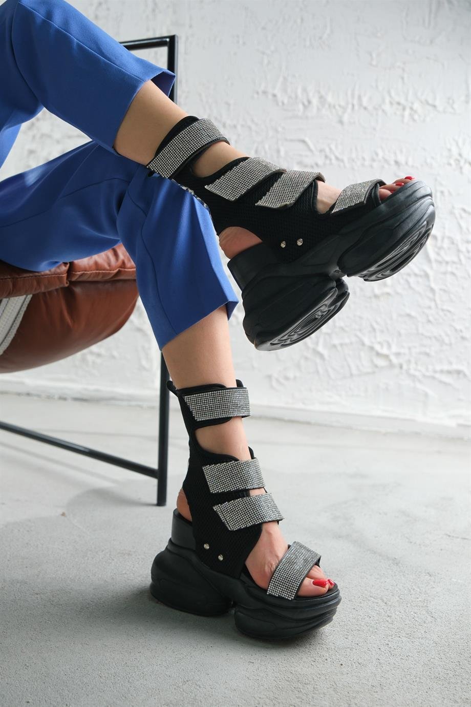 Modanizm Cassie Siyah Spor Sandalet