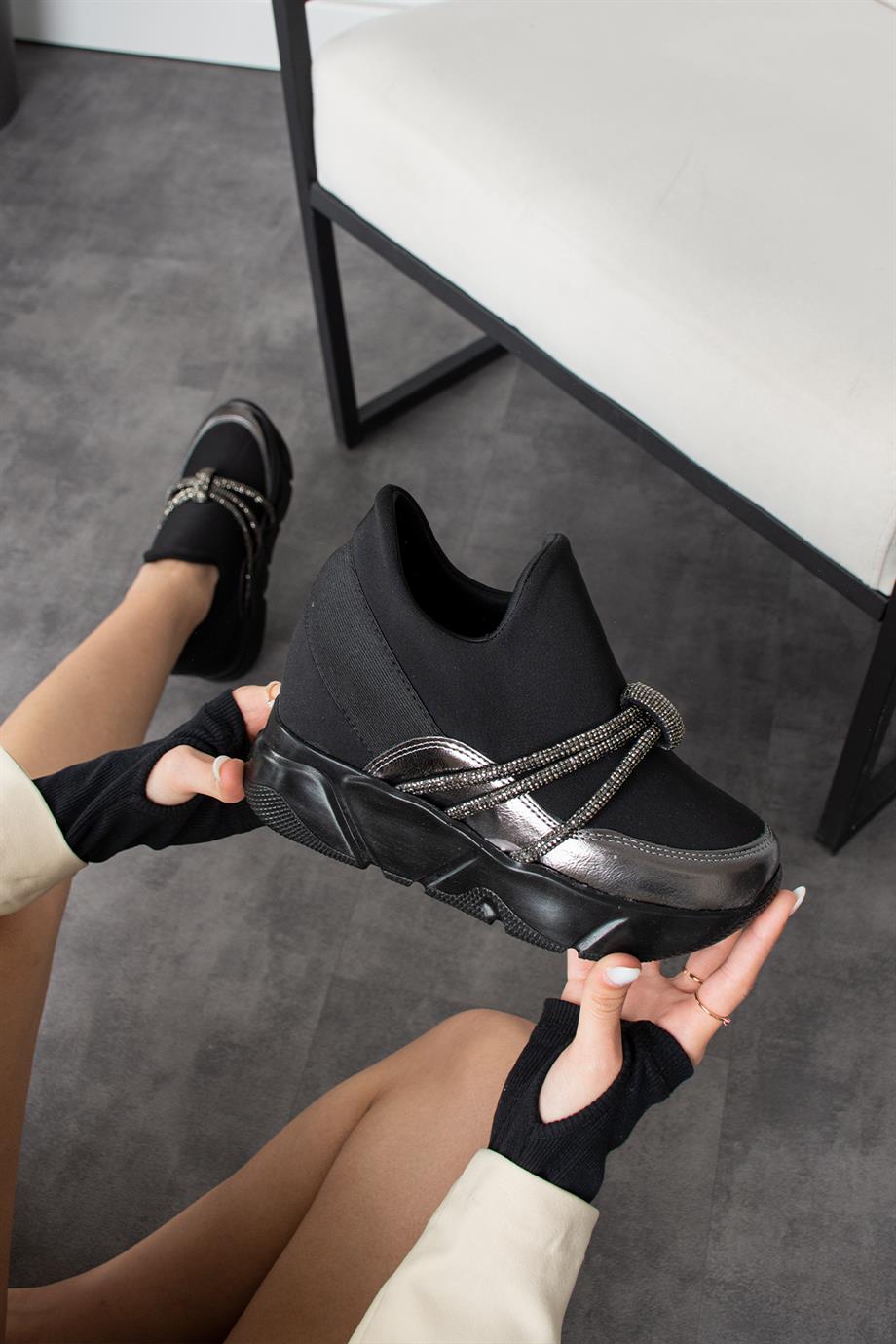 Modanizm Gloria Gizli Topuklu Gümüş Spor Ayakkabı