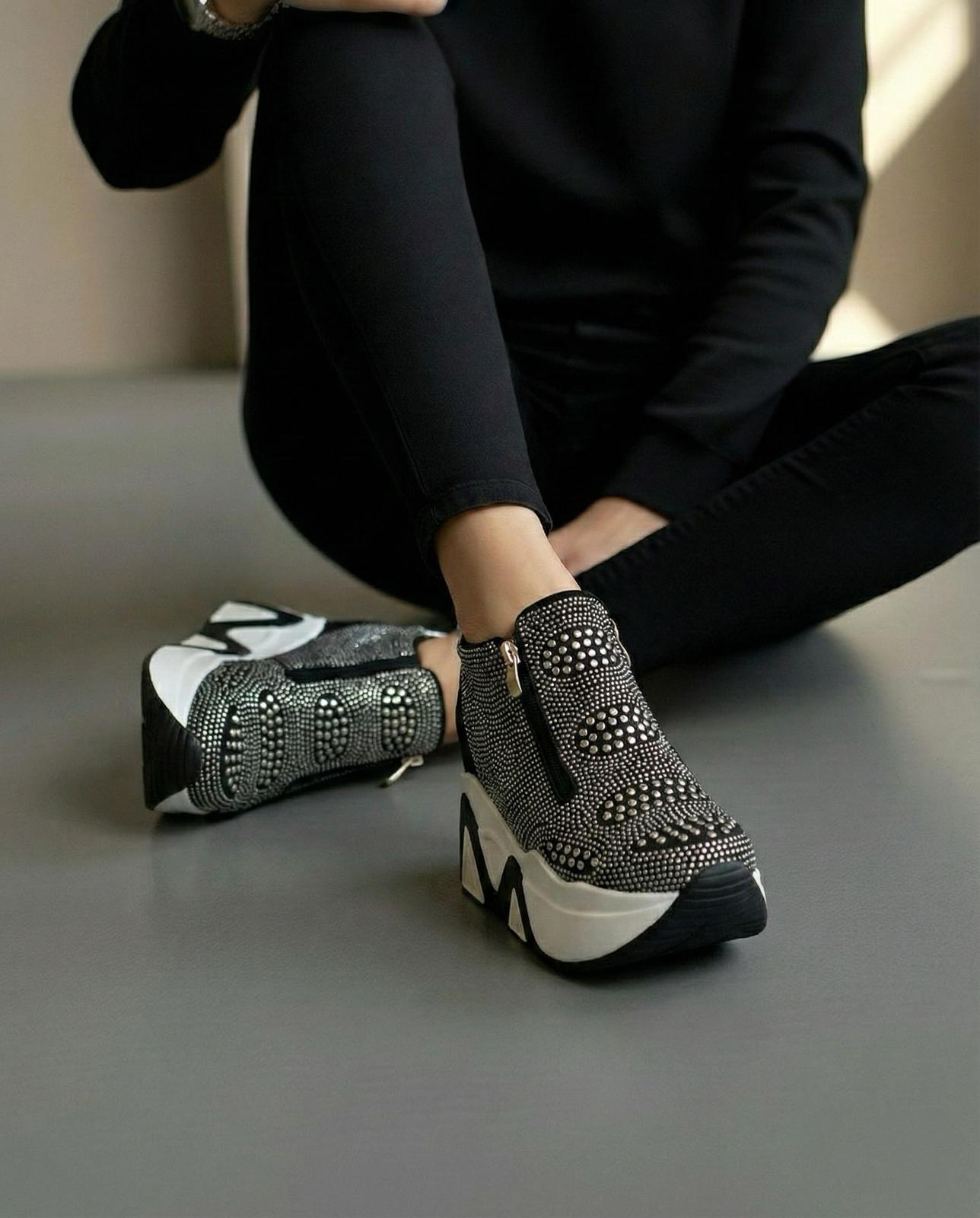 Modanizm Aspen Gri Dolgu Topuklu Spor Ayakkabı