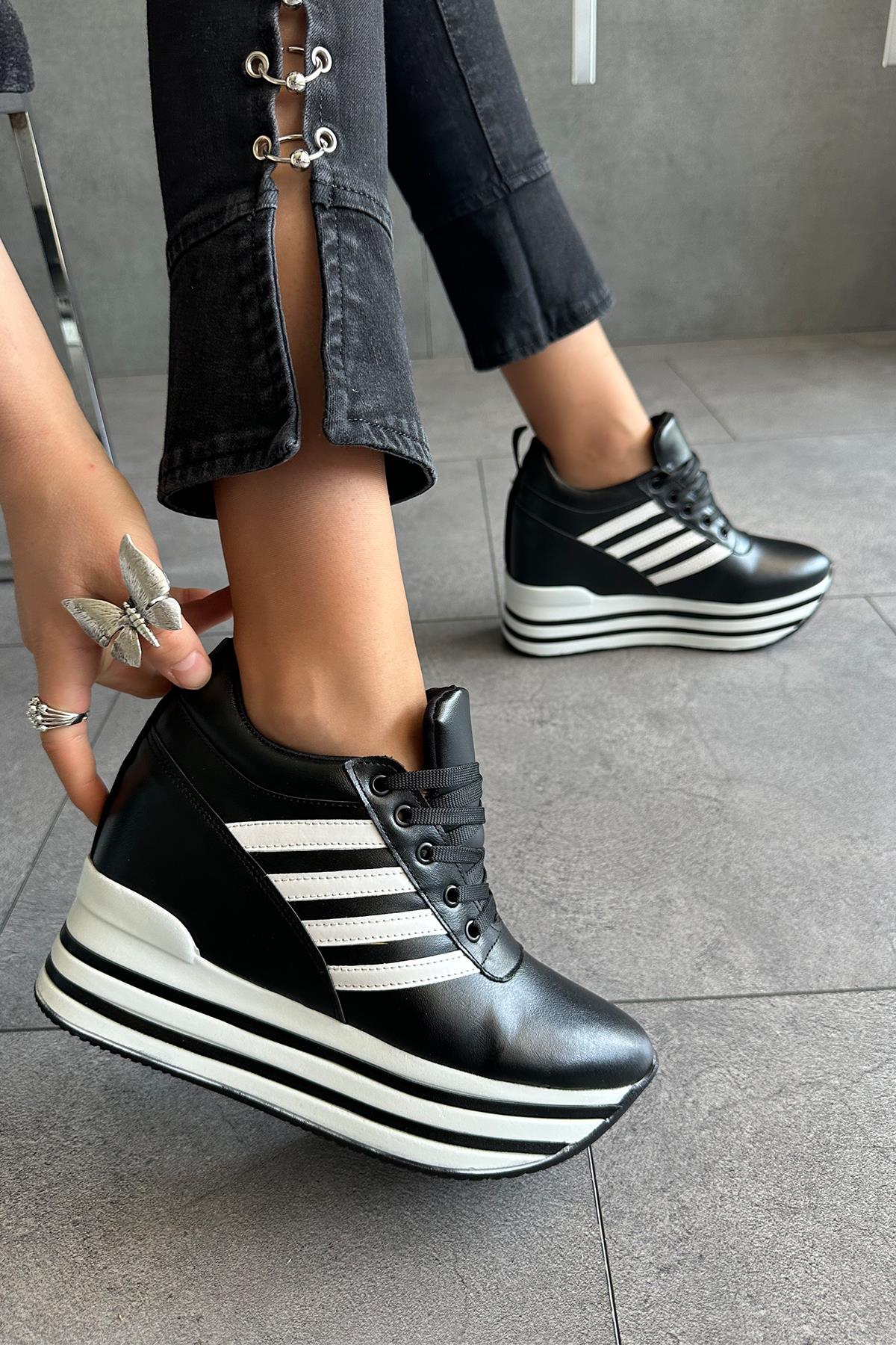 Modanizm Emery Siyah Dolgu Spor Ayakkabı