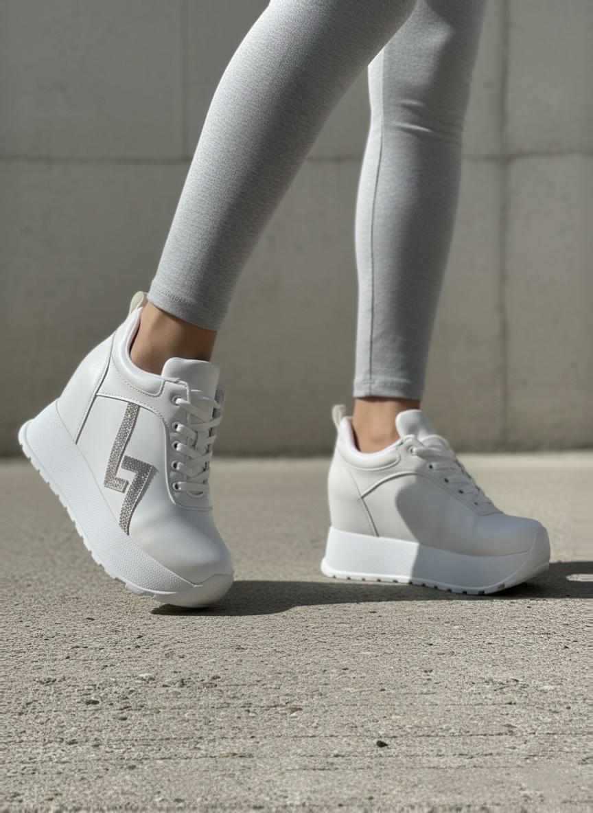 Modanizm Velenia Beyaz Gizli Topuklu Spor Ayakkabı